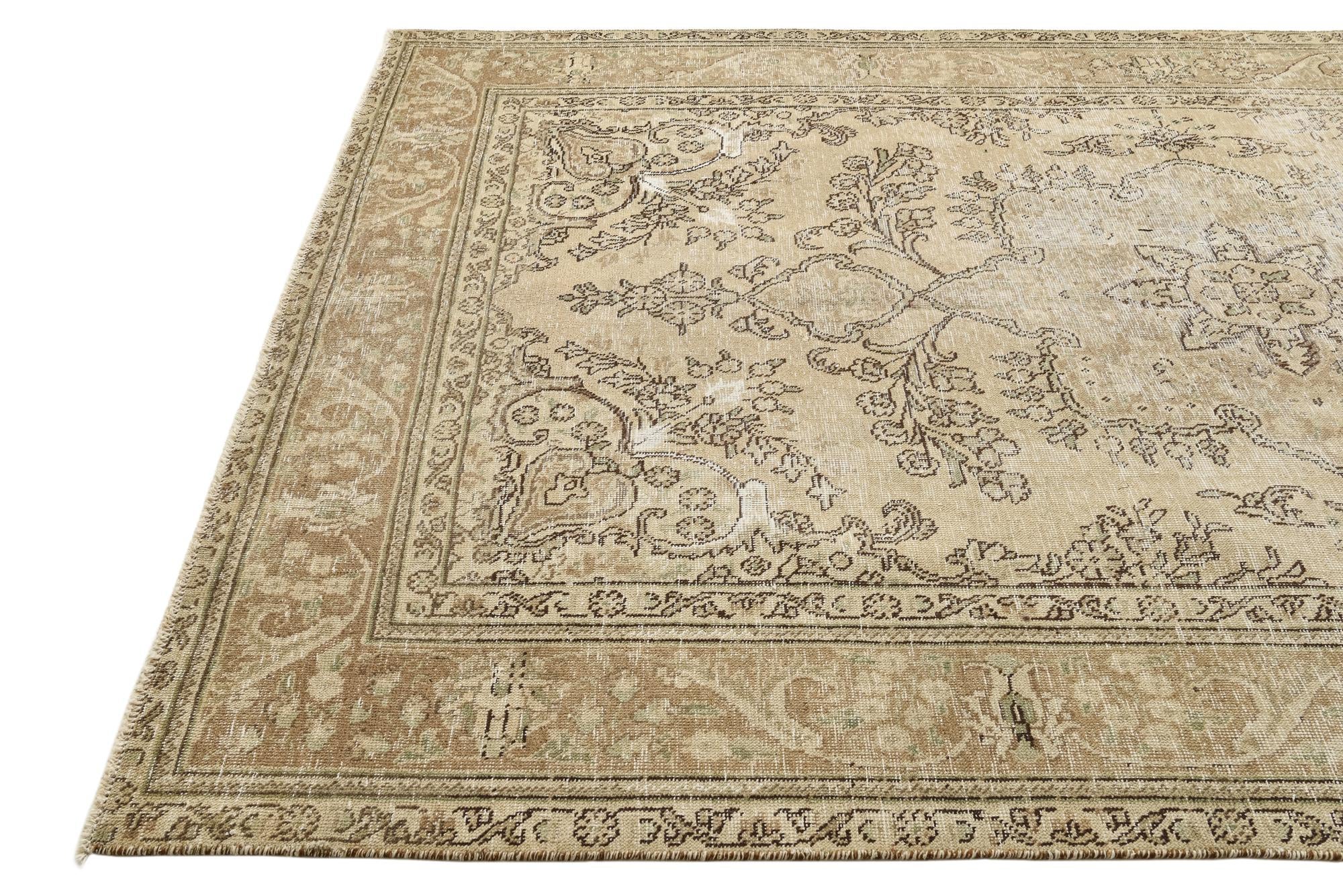 6' 4 x 9' Hand Knotted Ultra Vintage Persian Wool Rug