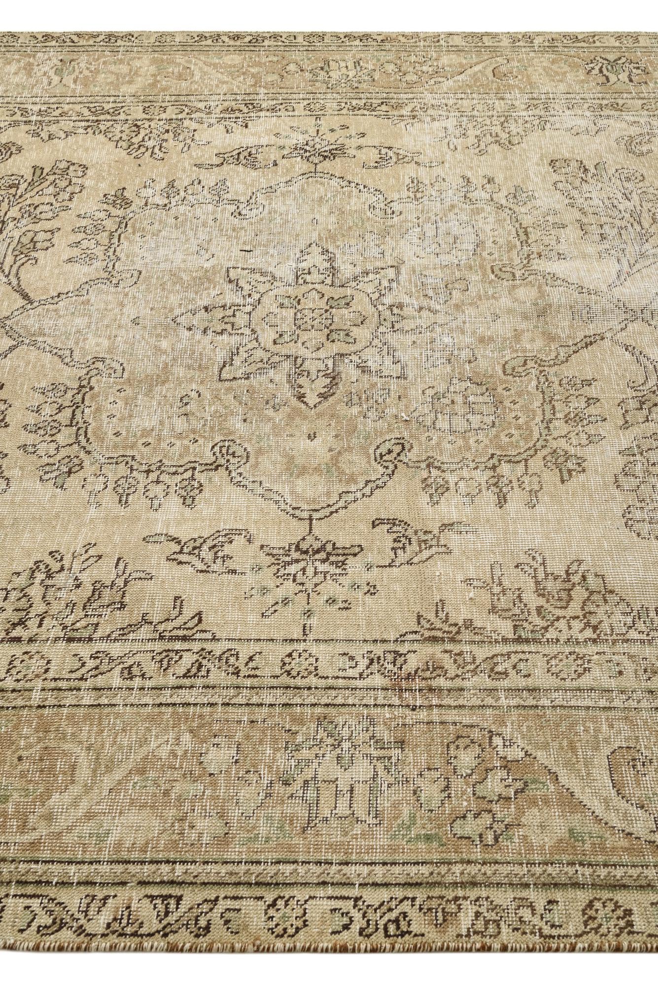 6' 4 x 9' Hand Knotted Ultra Vintage Persian Wool Rug