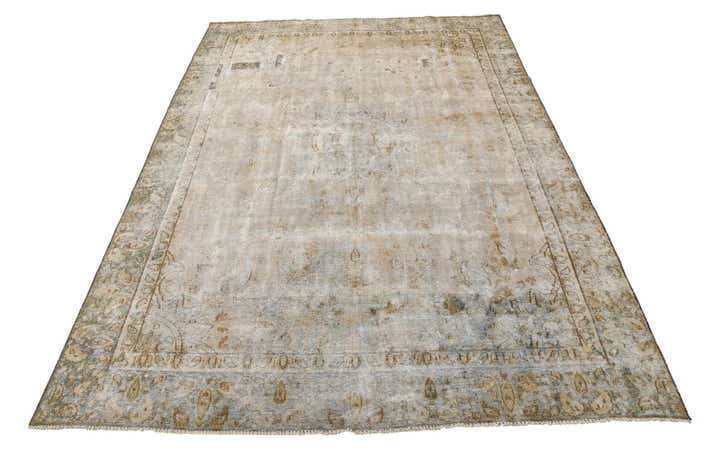9' x 12' 9 Hand Knotted Ultra Vintage Persian Wool Rug