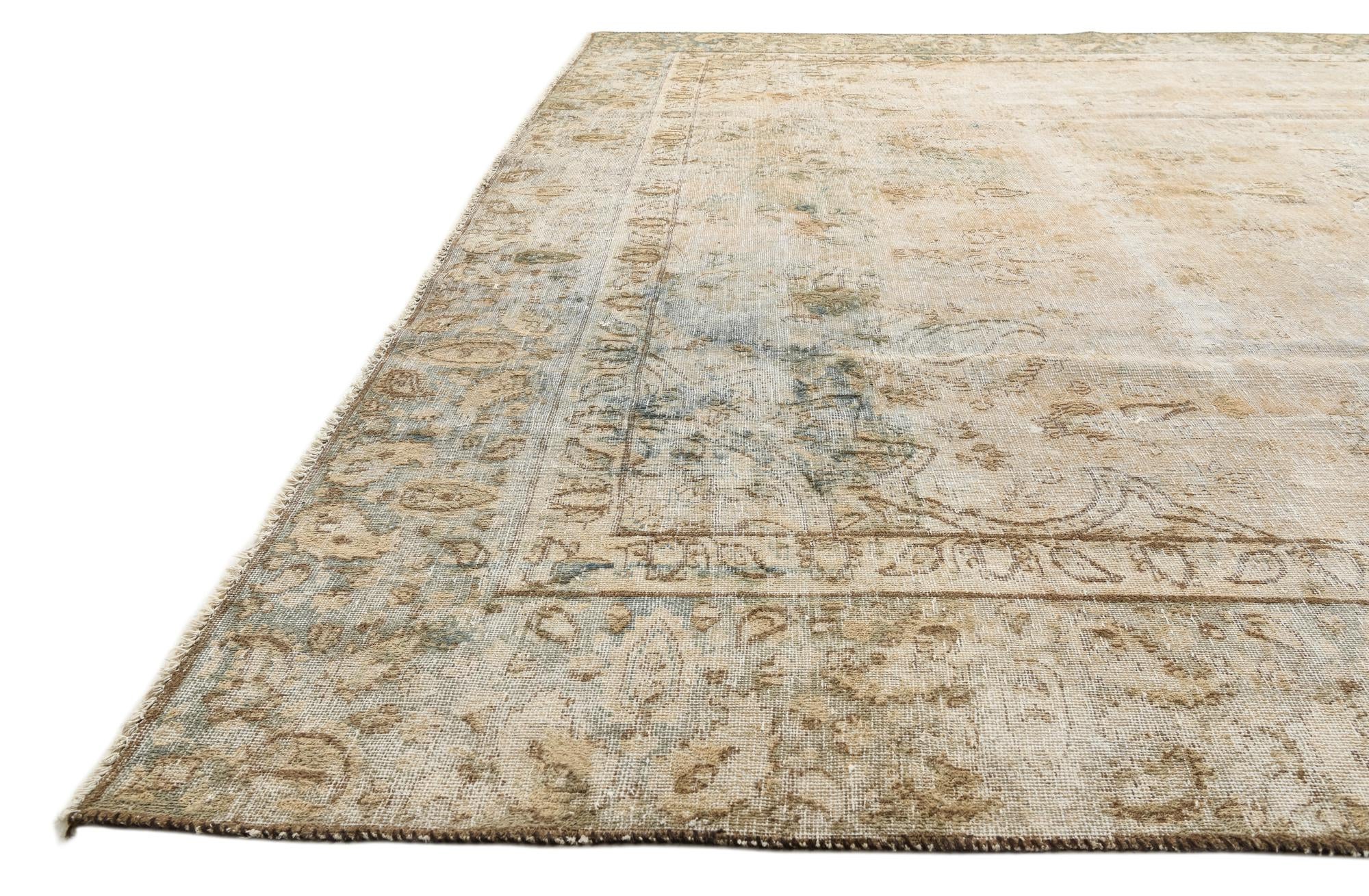 9' x 12' 9 Hand Knotted Ultra Vintage Persian Wool Rug