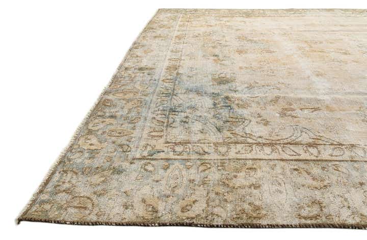 9' x 12' 9 Hand Knotted Ultra Vintage Persian Wool Rug