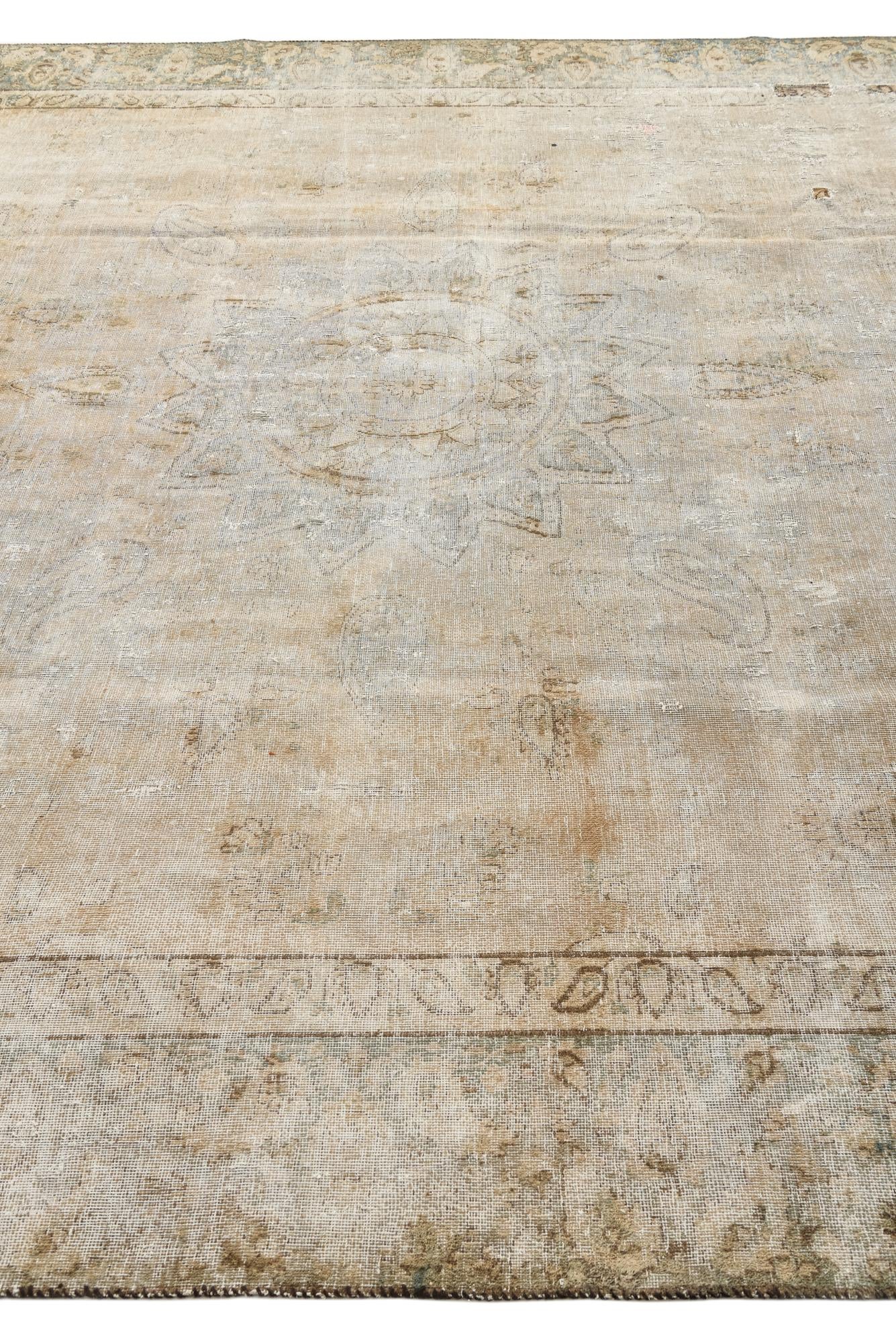 9' x 12' 9 Hand Knotted Ultra Vintage Persian Wool Rug