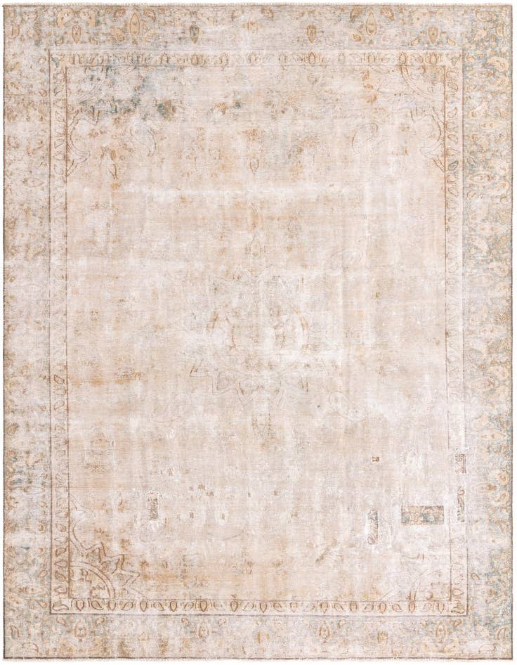Detail image of 9' x 12' 9 Hand Knotted Ultra Vintage Persian Wool Rug