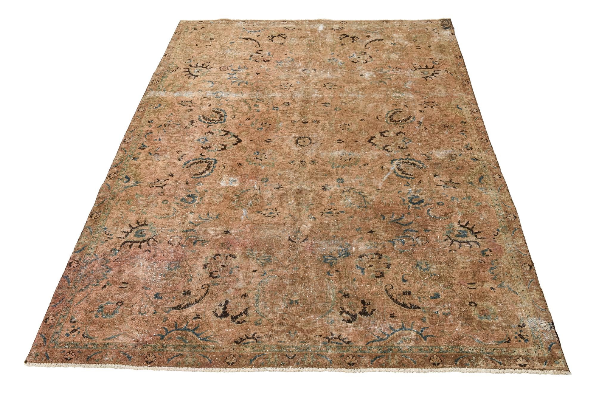 7' 5 x 10' 4 Hand Knotted Ultra Vintage Persian Wool Rug