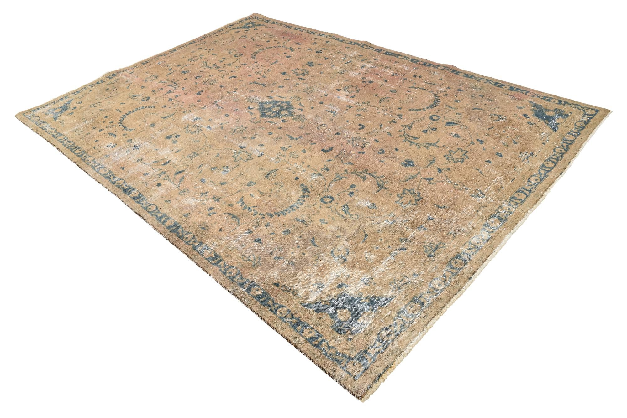 7' 1 x 10' 2 Hand Knotted Ultra Vintage Persian Wool Rug