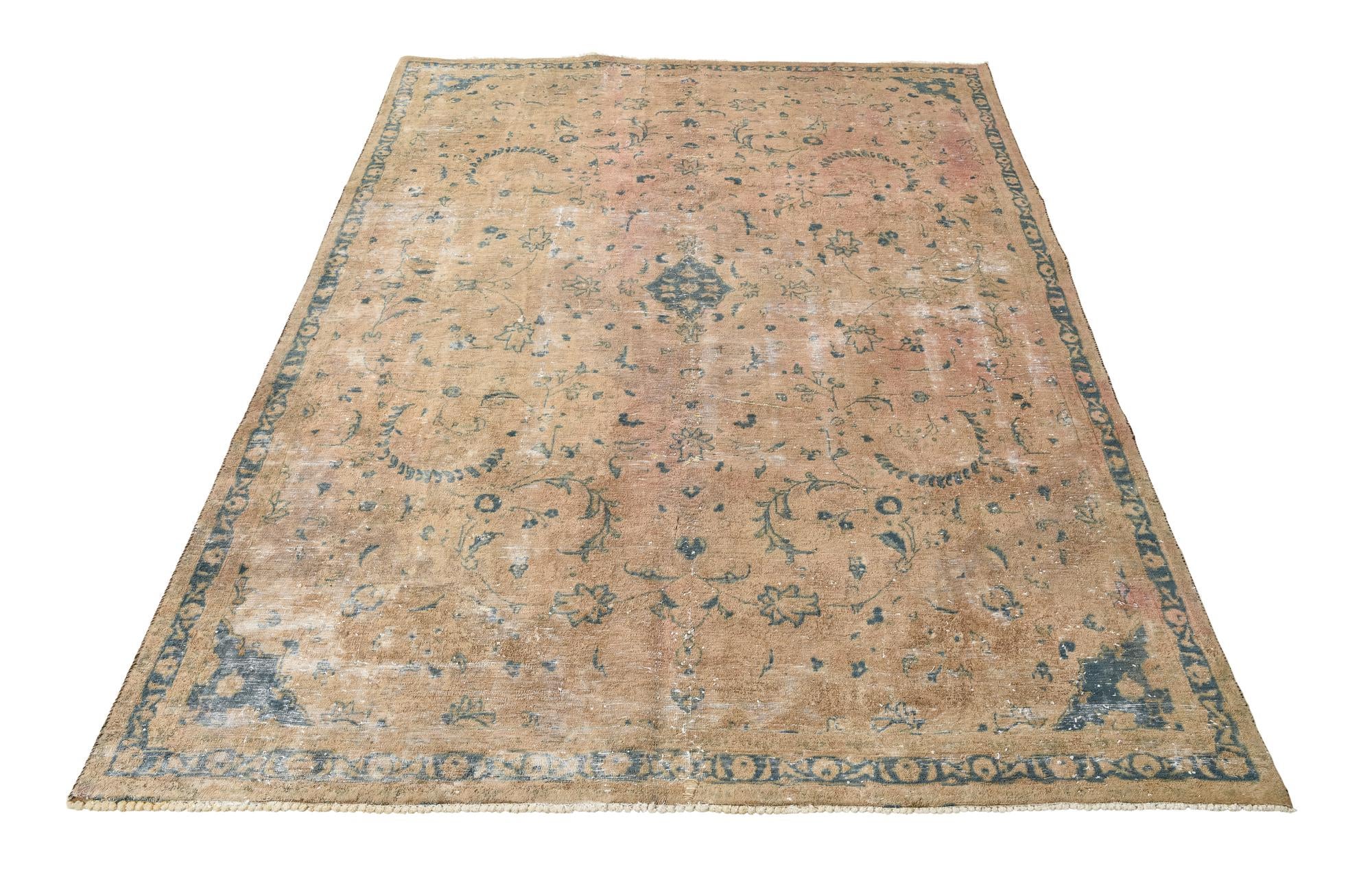 7' 1 x 10' 2 Hand Knotted Ultra Vintage Persian Wool Rug