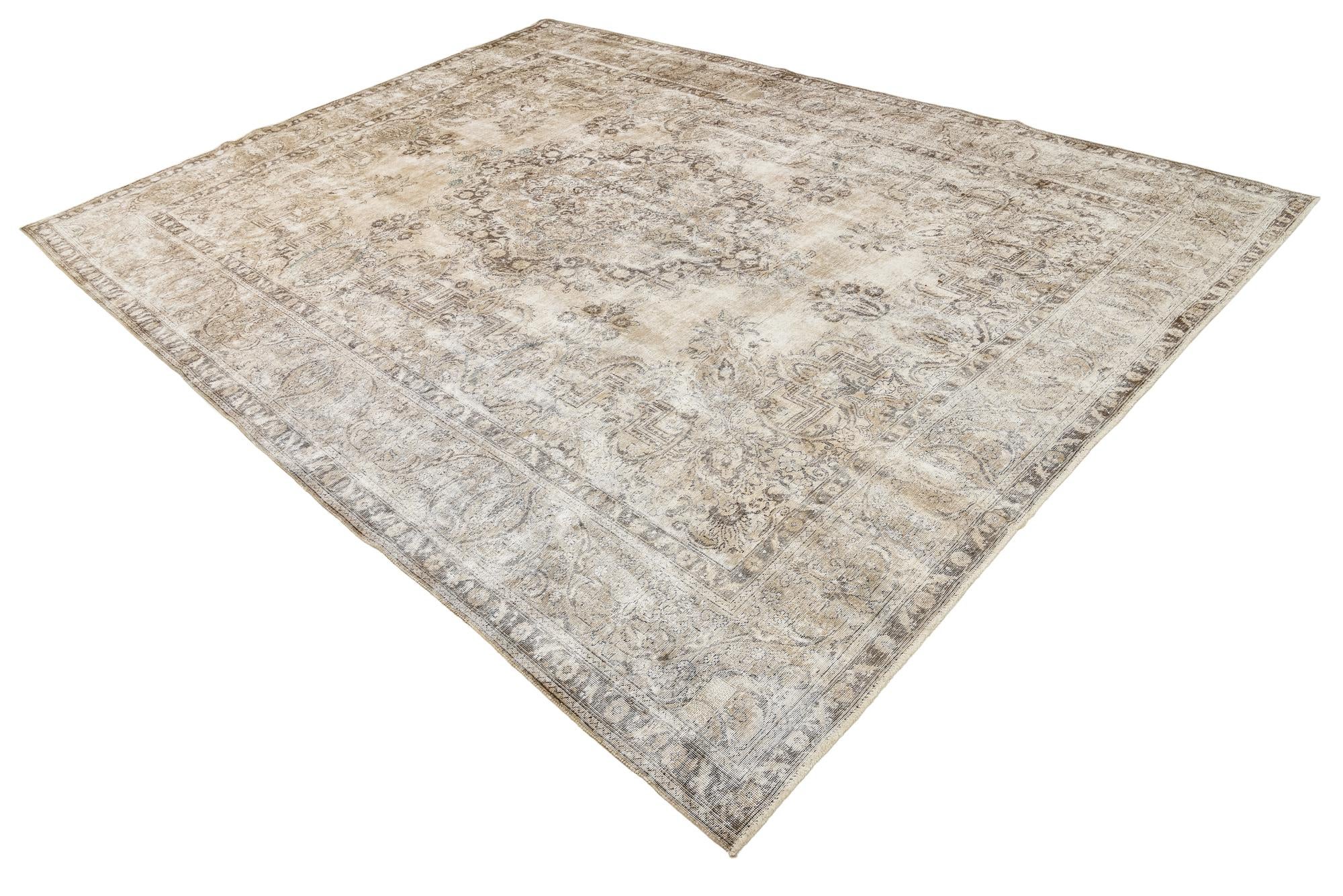9' 6 x 13' Hand Knotted Ultra Vintage Persian Wool Rug