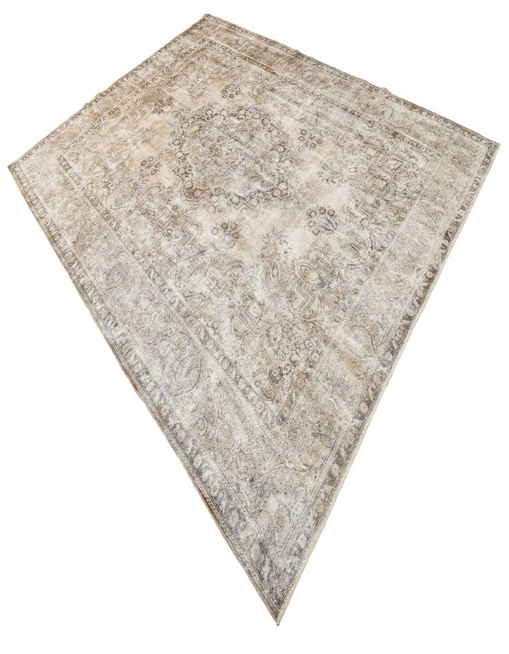 Detail image of 9' 6 x 13'  Hand Knotted Ultra Vintage Persian Wool Rug