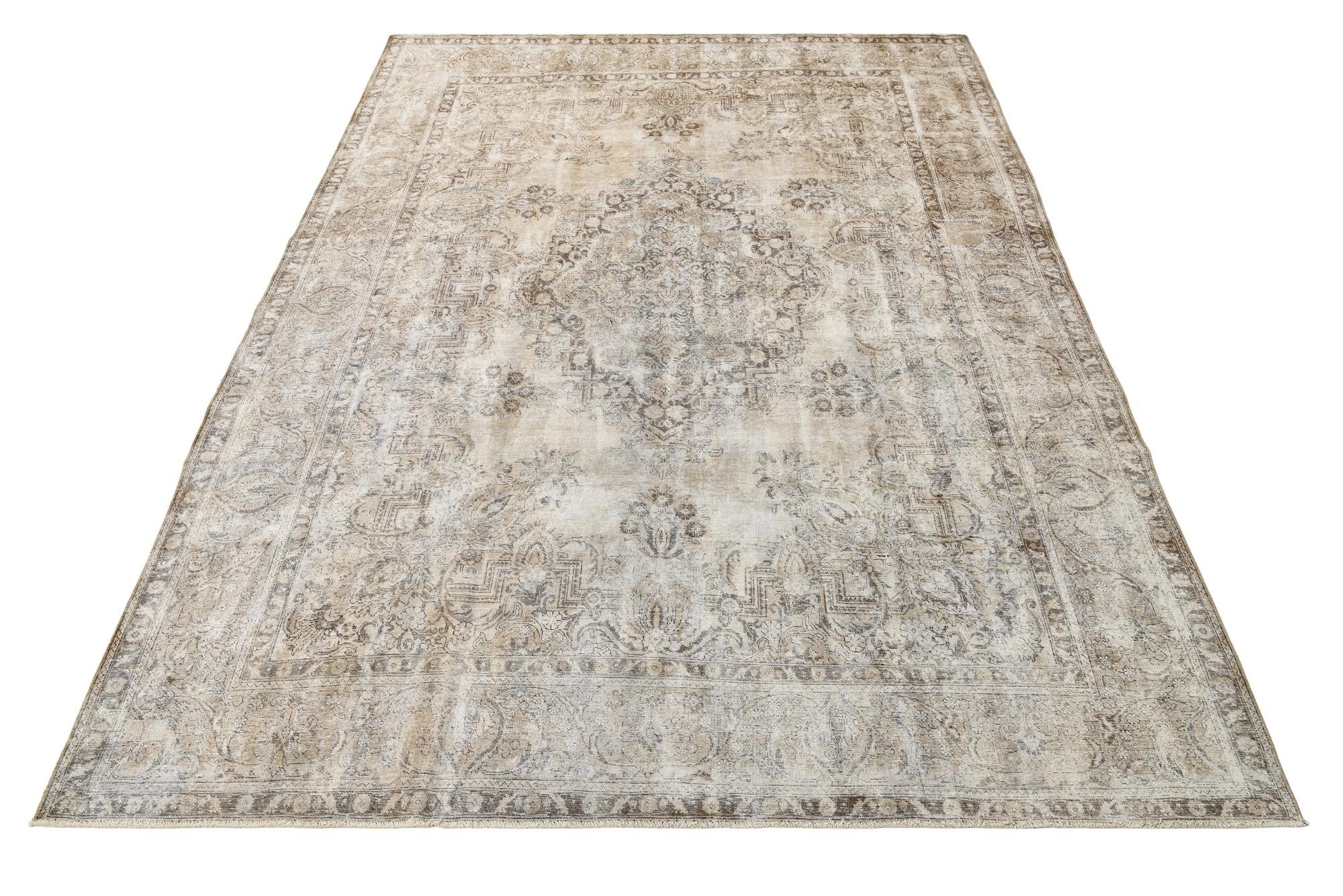 9' 6 x 13' Hand Knotted Ultra Vintage Persian Wool Rug