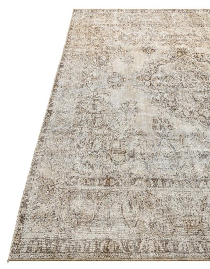 Detail image of 9' 6 x 13'  Hand Knotted Ultra Vintage Persian Wool Rug