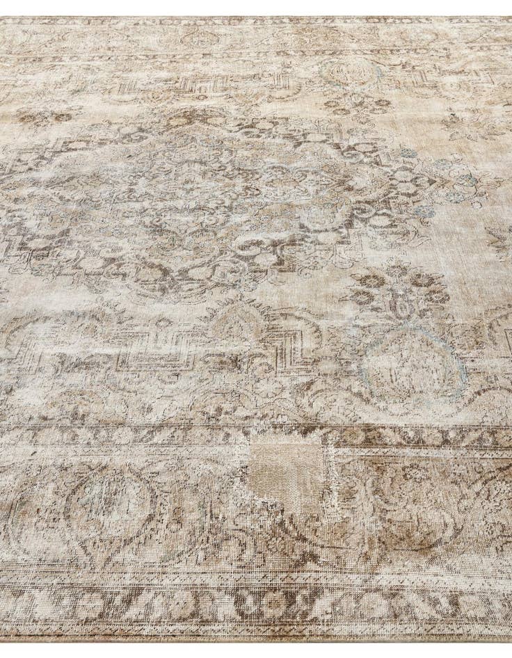 Detail image of 9' 6 x 13'  Hand Knotted Ultra Vintage Persian Wool Rug