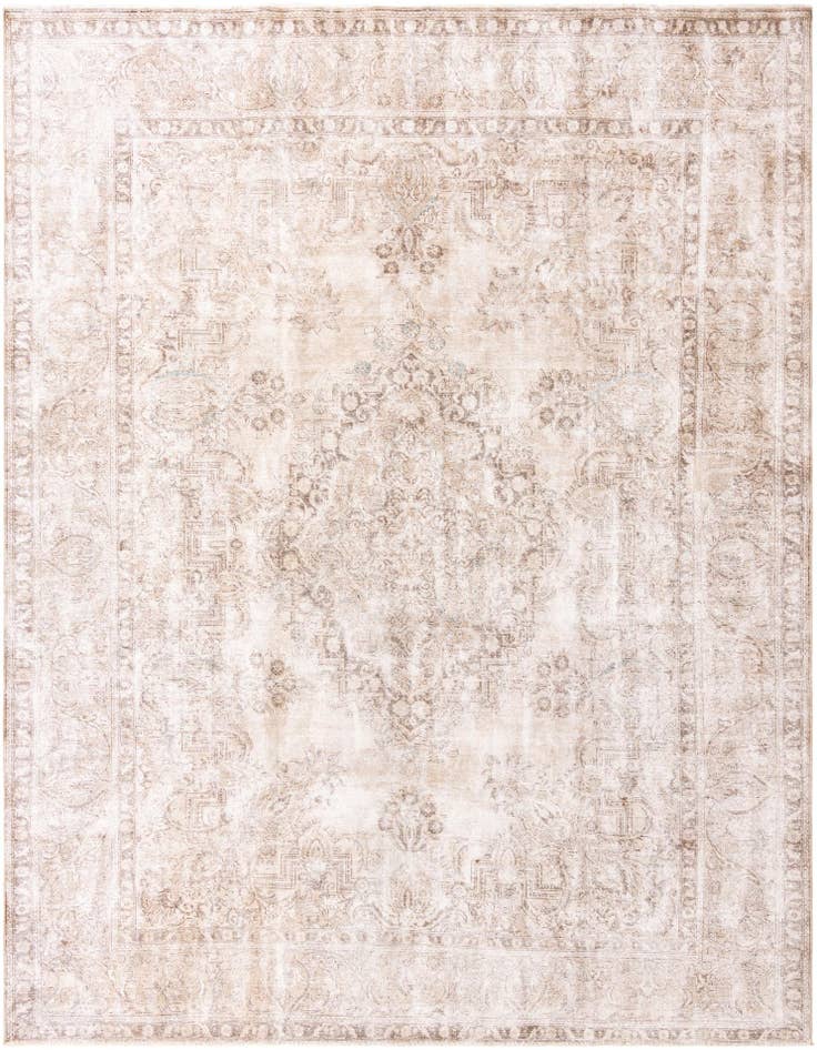 Detail image of 9' 6 x 13' Hand Knotted Ultra Vintage Persian Wool Rug