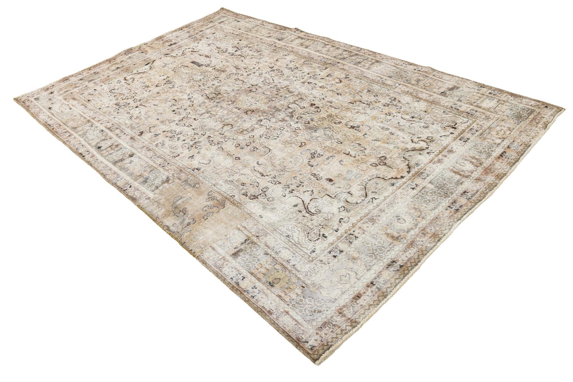 6' 3 x 9' 5 Hand Knotted Ultra Vintage Persian Wool Rug