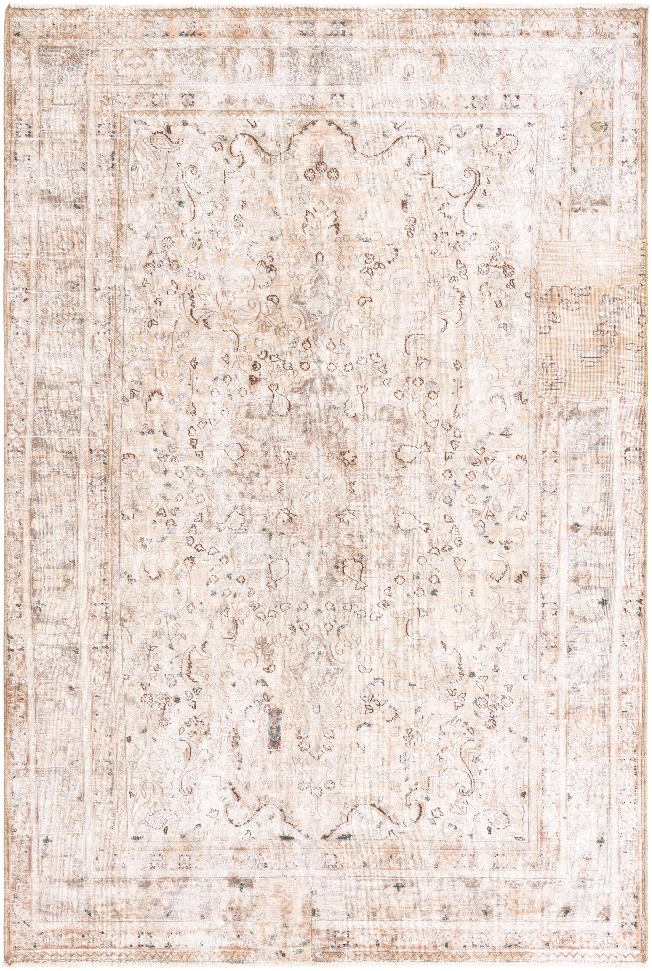 6' 3 x 9' 5 Hand Knotted Ultra Vintage Persian Wool Rug