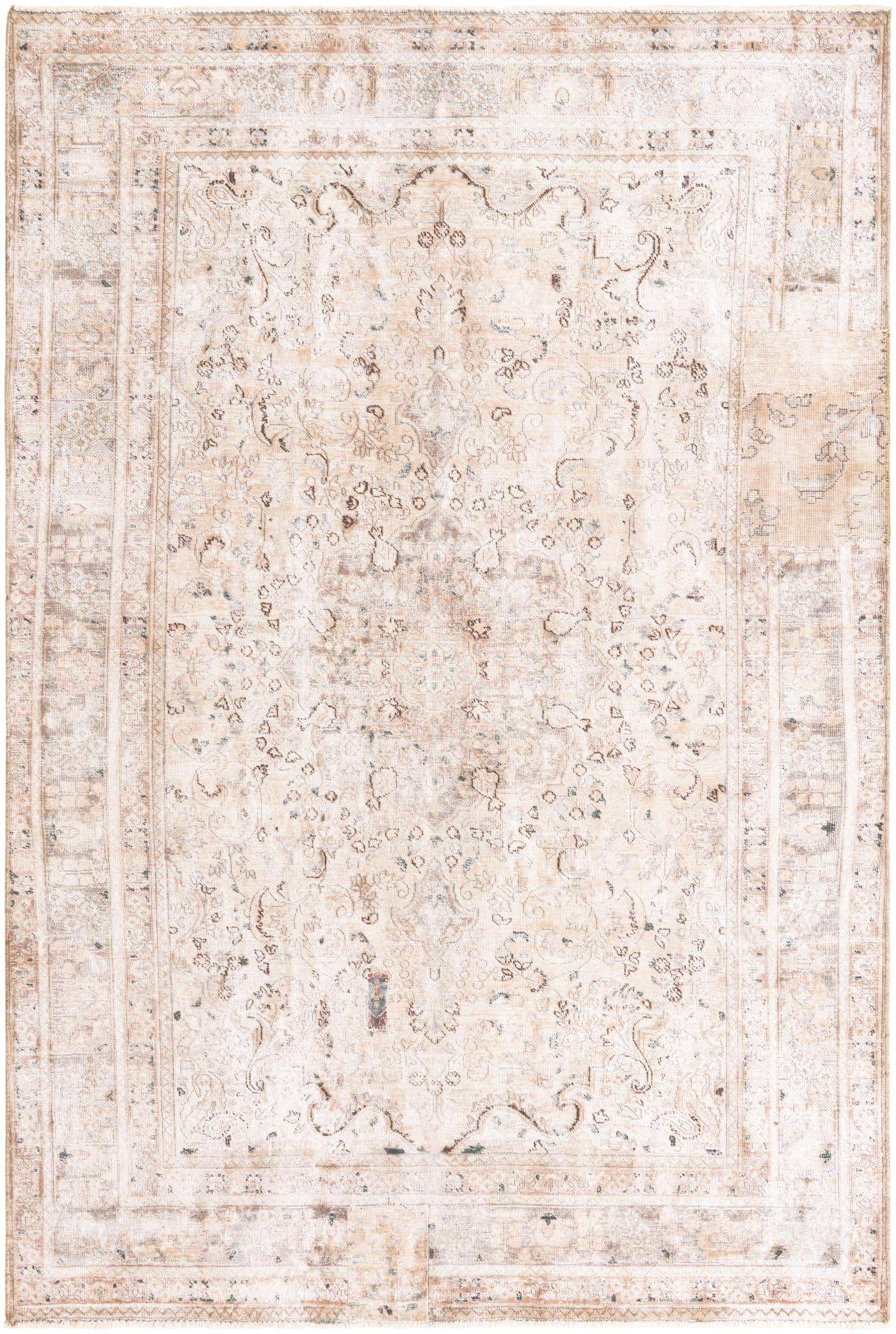 6' 3 x 9' 5 Hand Knotted Ultra Vintage Persian Wool Rug