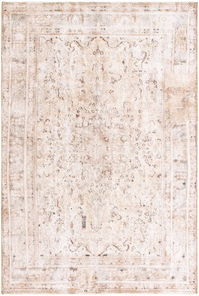 Detail image of 6' 3 x 9' 5 Hand Knotted Ultra Vintage Persian Wool Rug