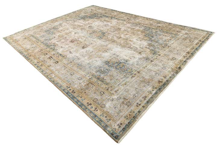 9' 4 x 12' 7 Hand Knotted Ultra Vintage Persian Wool Rug