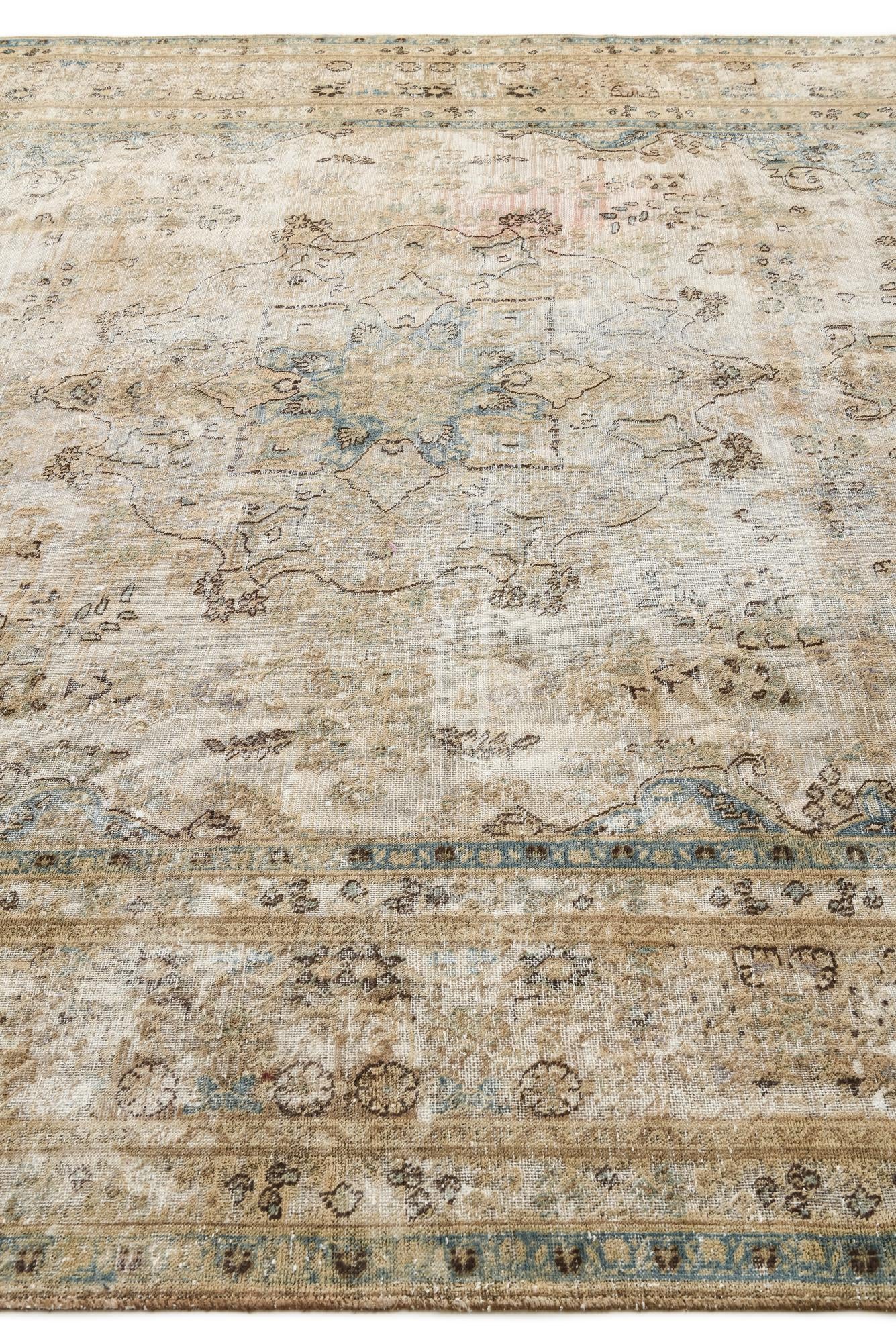 9' 4 x 12' 7 Hand Knotted Ultra Vintage Persian Wool Rug