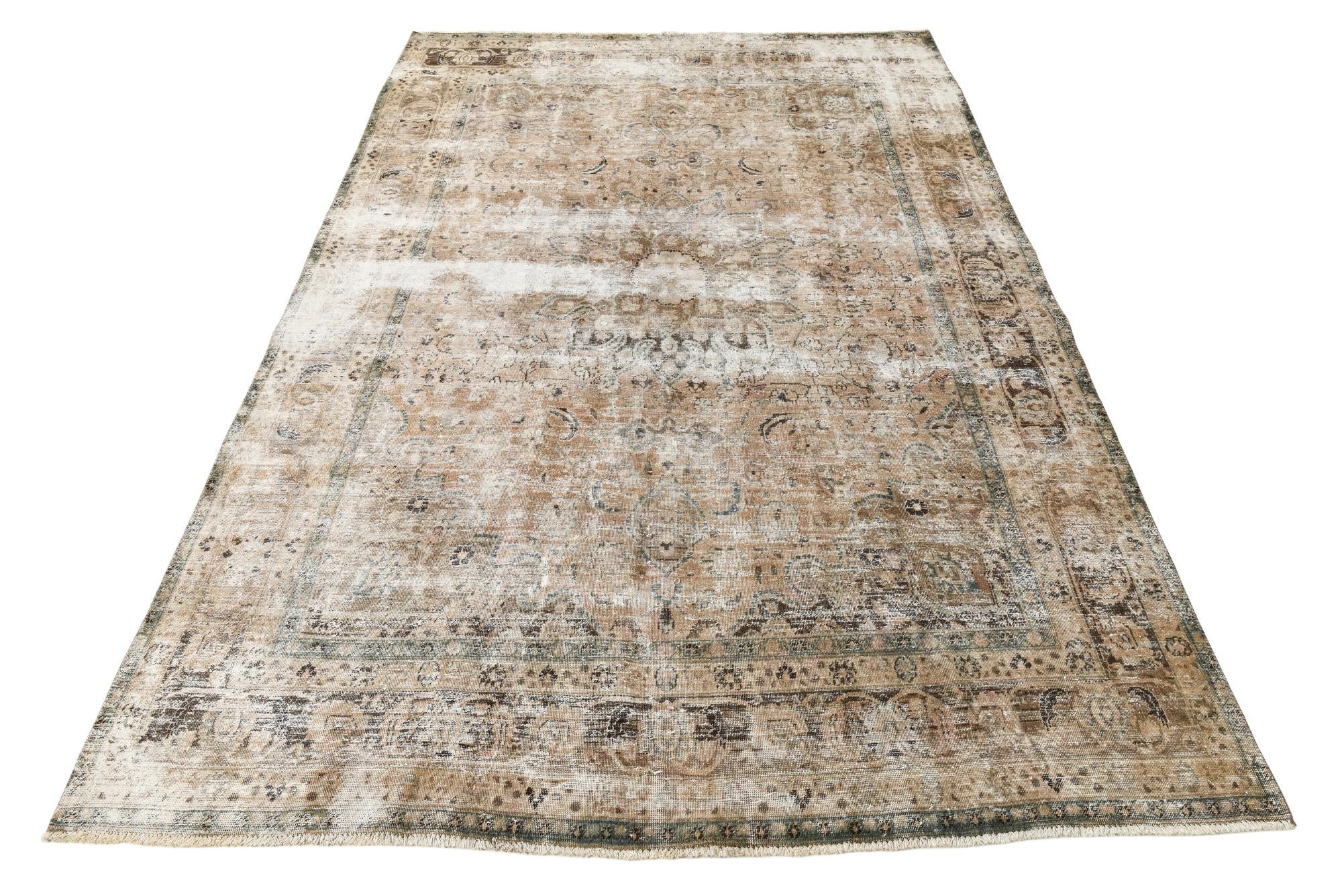 9' x 12' 3 Hand Knotted Ultra Vintage Persian Wool Rug