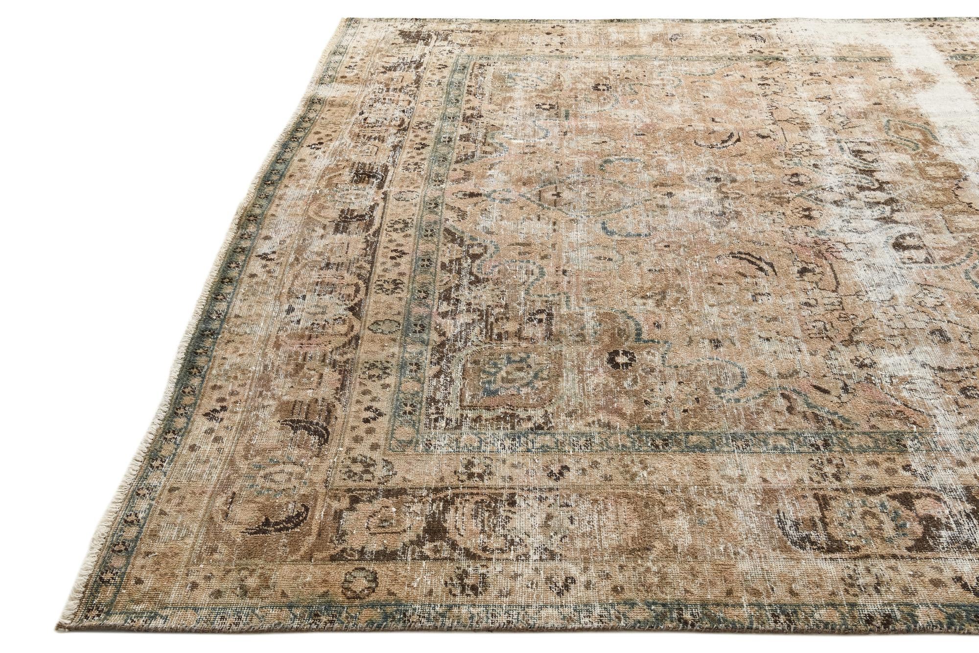 9' x 12' 3 Hand Knotted Ultra Vintage Persian Wool Rug