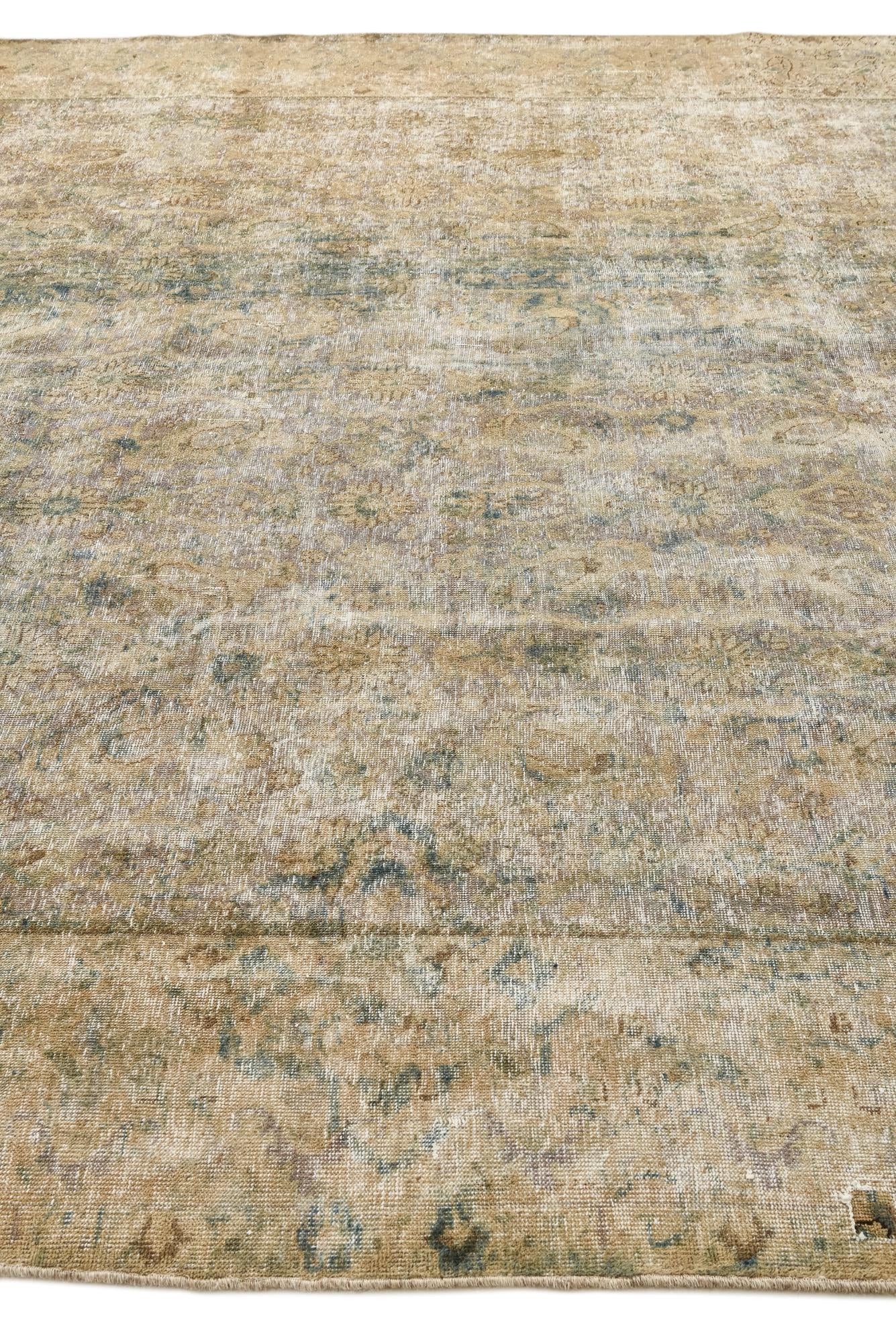 9' 5 x 12' 1 Hand Knotted Ultra Vintage Persian Wool Rug