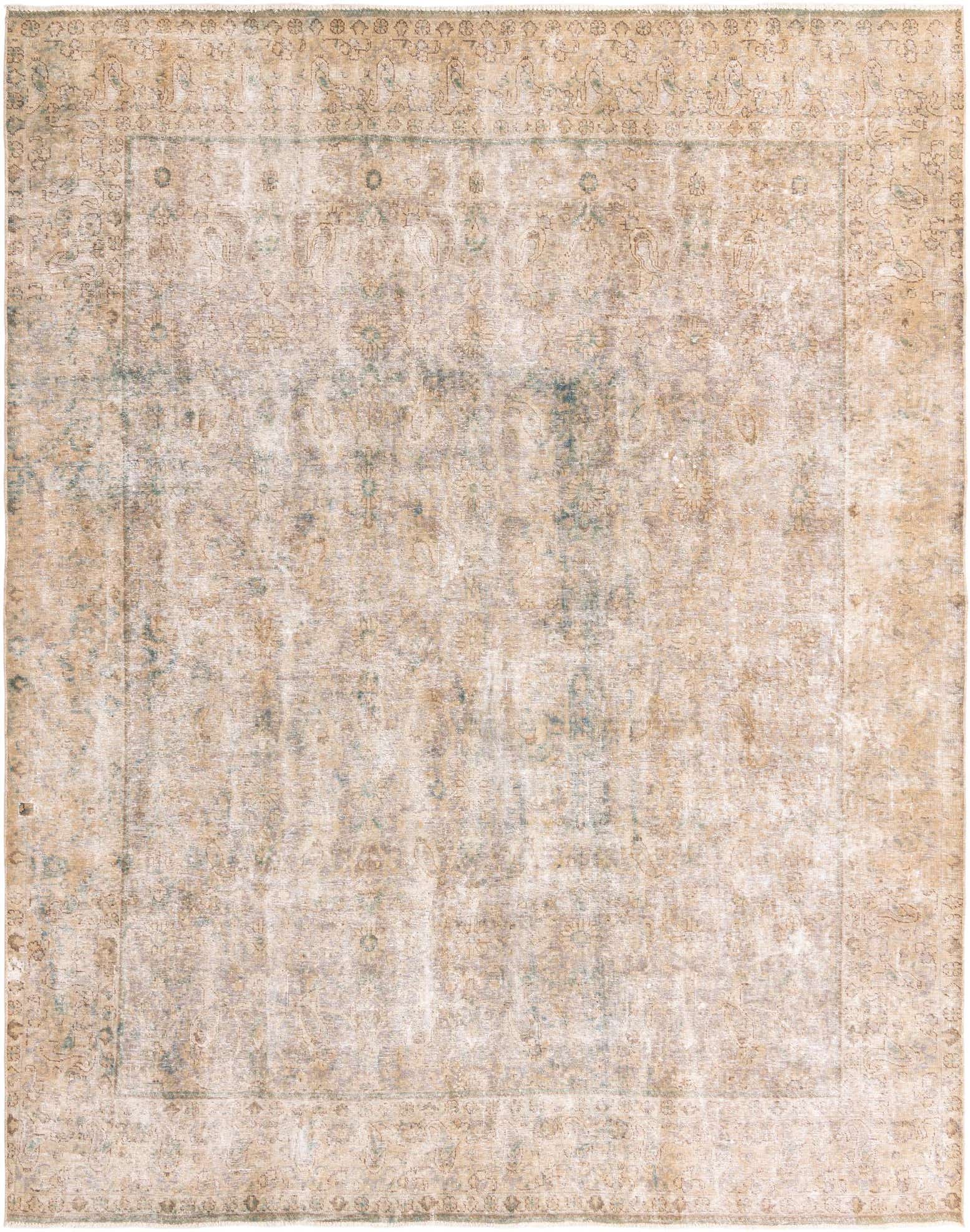 9' 5 x 12' 1 Hand Knotted Ultra Vintage Persian Wool Rug