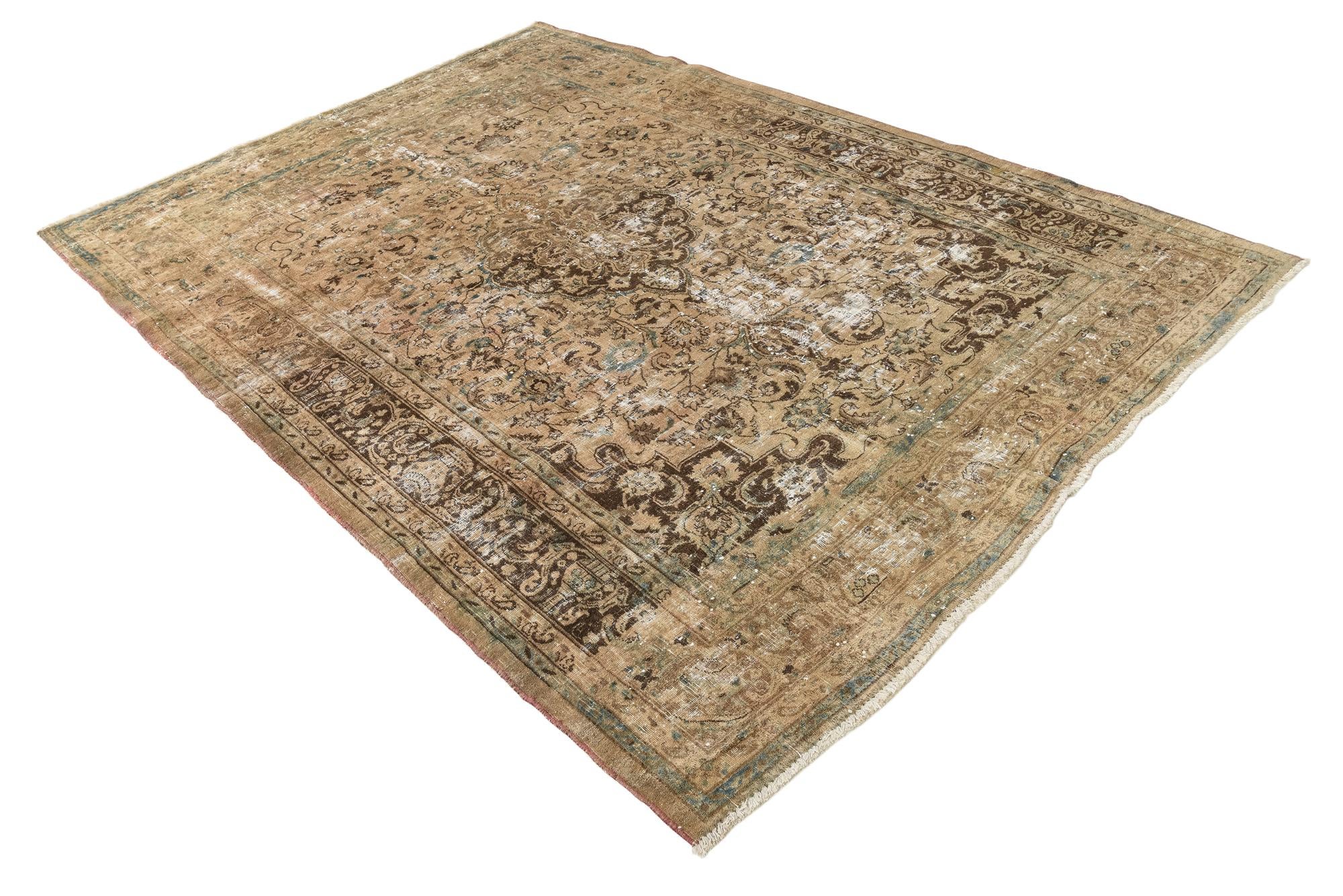 6' 8 x 9' 4 Hand Knotted Ultra Vintage Persian Wool Rug