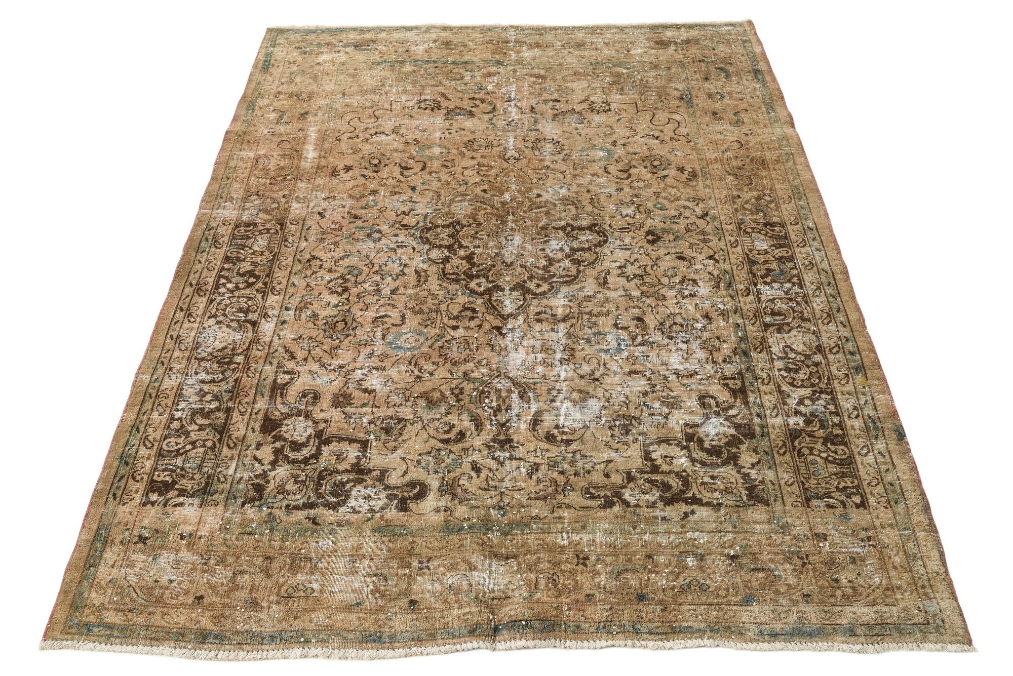 6' 8 x 9' 4 Hand Knotted Ultra Vintage Persian Wool Rug
