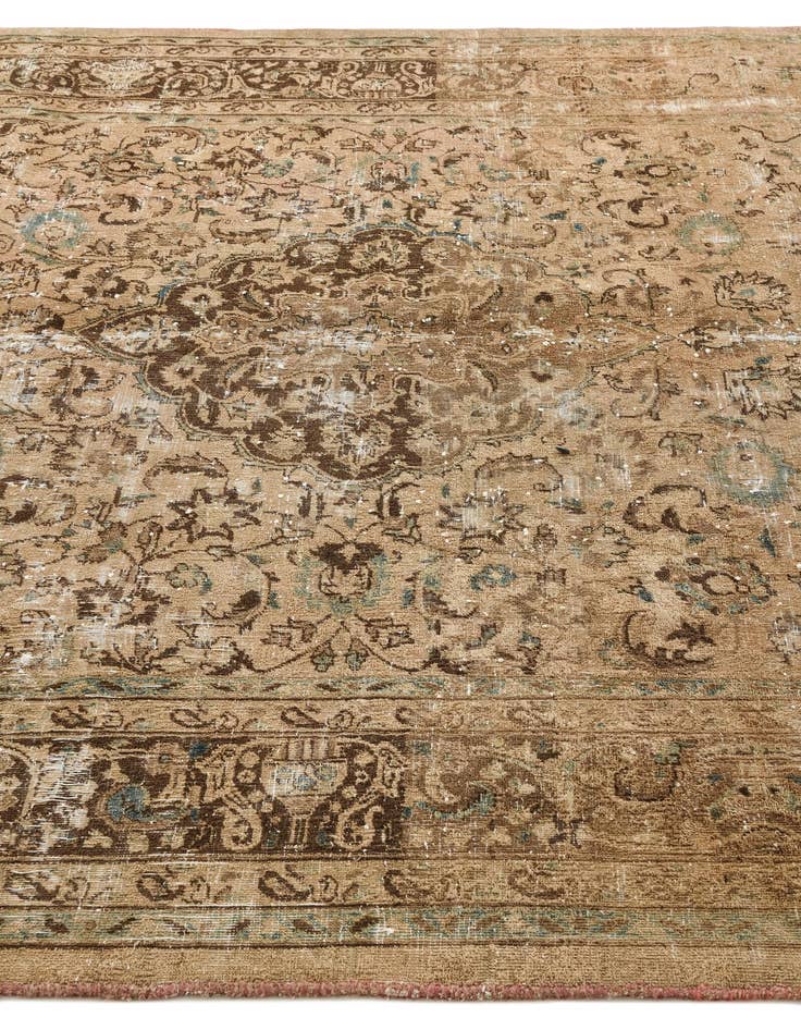 Detail image of 6' 8 x 9' 4  Hand Knotted Ultra Vintage Persian Wool Rug