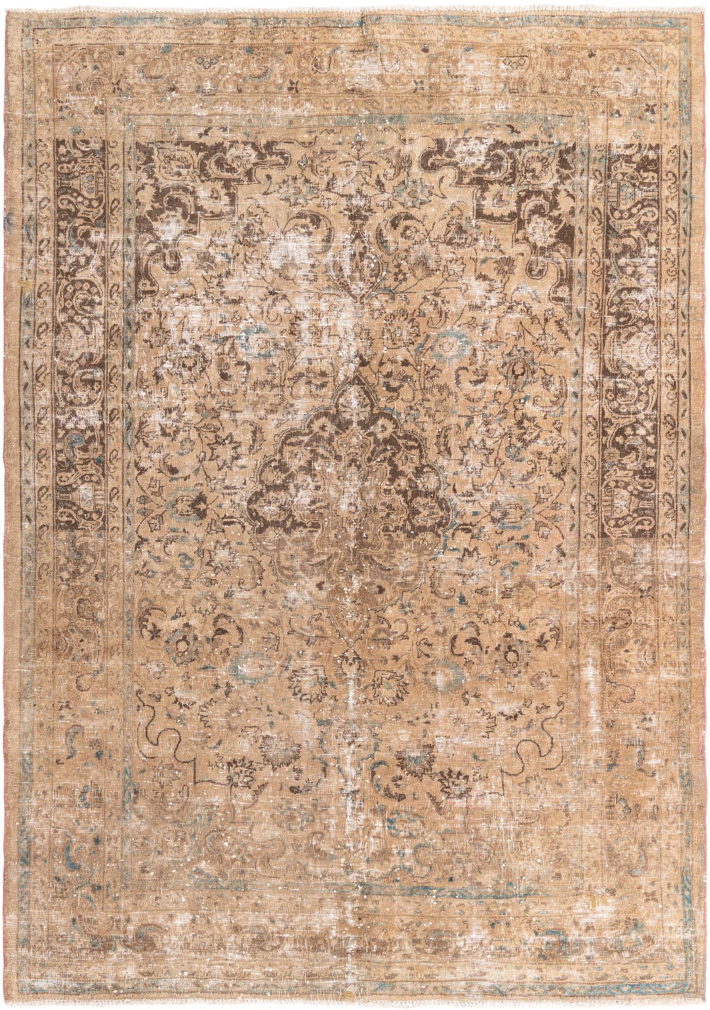 6' 8 x 9' 4 Hand Knotted Ultra Vintage Persian Wool Rug