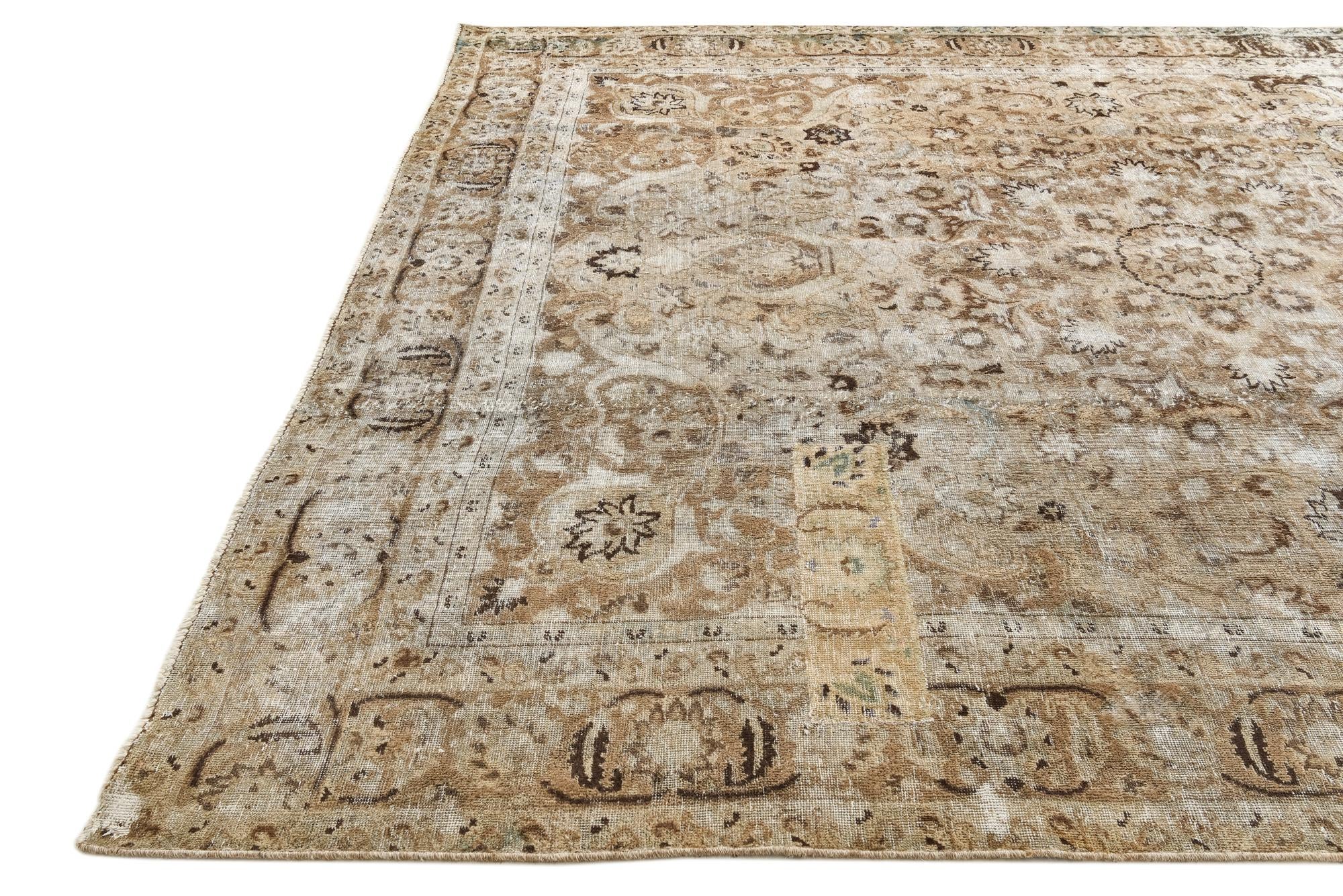 9' 4 x 11' 5 Hand Knotted Ultra Vintage Persian Wool Rug
