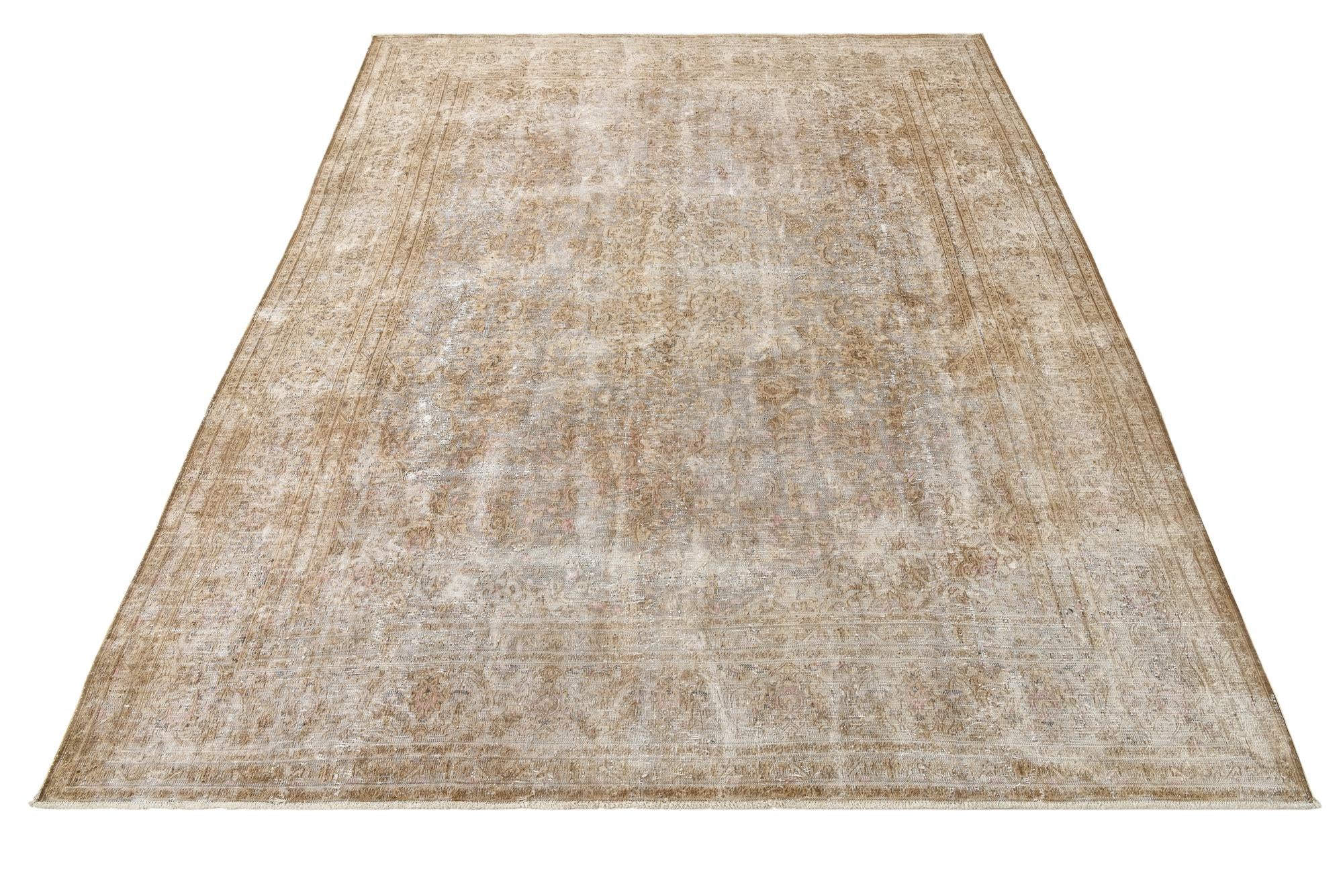 9' 9 x 12' 7 Hand Knotted Ultra Vintage Persian Wool Rug