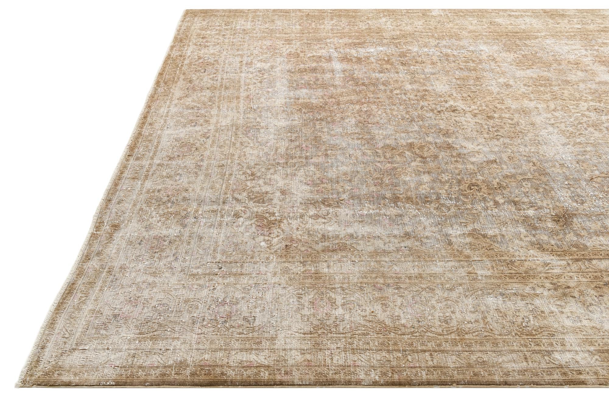 9' 9 x 12' 7 Hand Knotted Ultra Vintage Persian Wool Rug