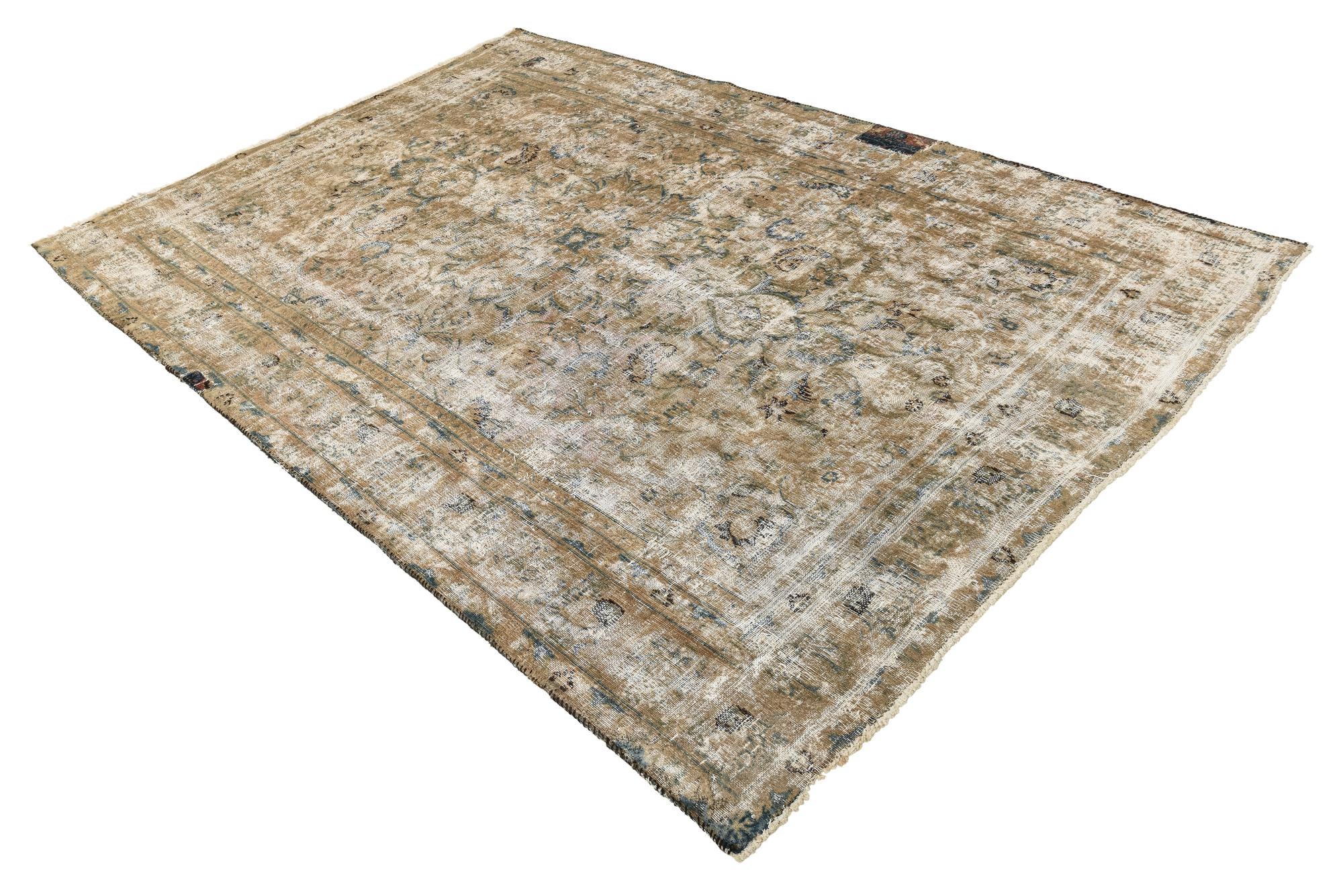 6' 2 x 9' 3 Hand Knotted Ultra Vintage Persian Wool Rug