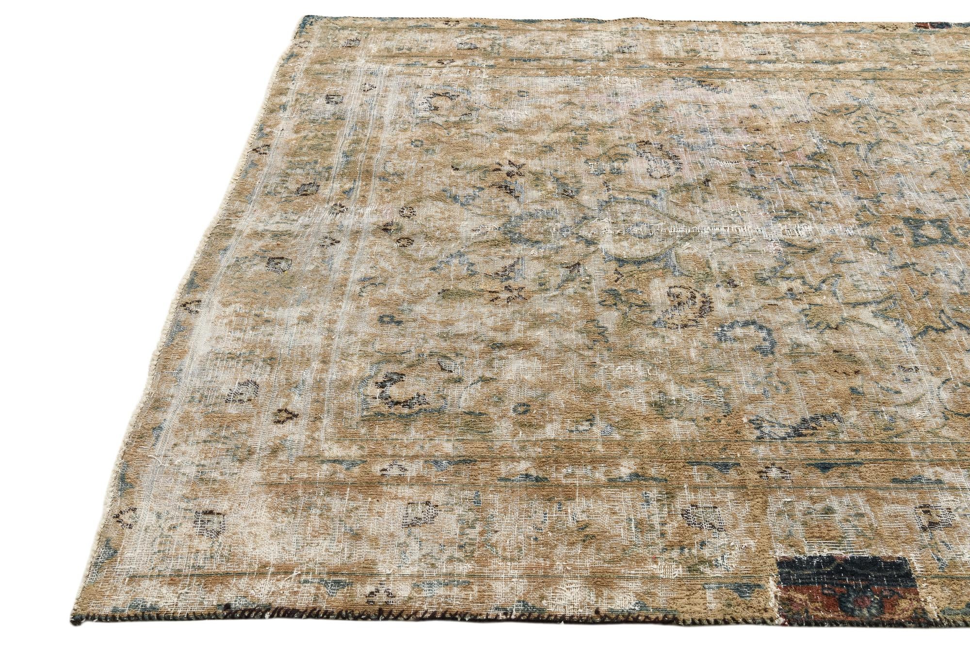 6' 2 x 9' 3 Hand Knotted Ultra Vintage Persian Wool Rug