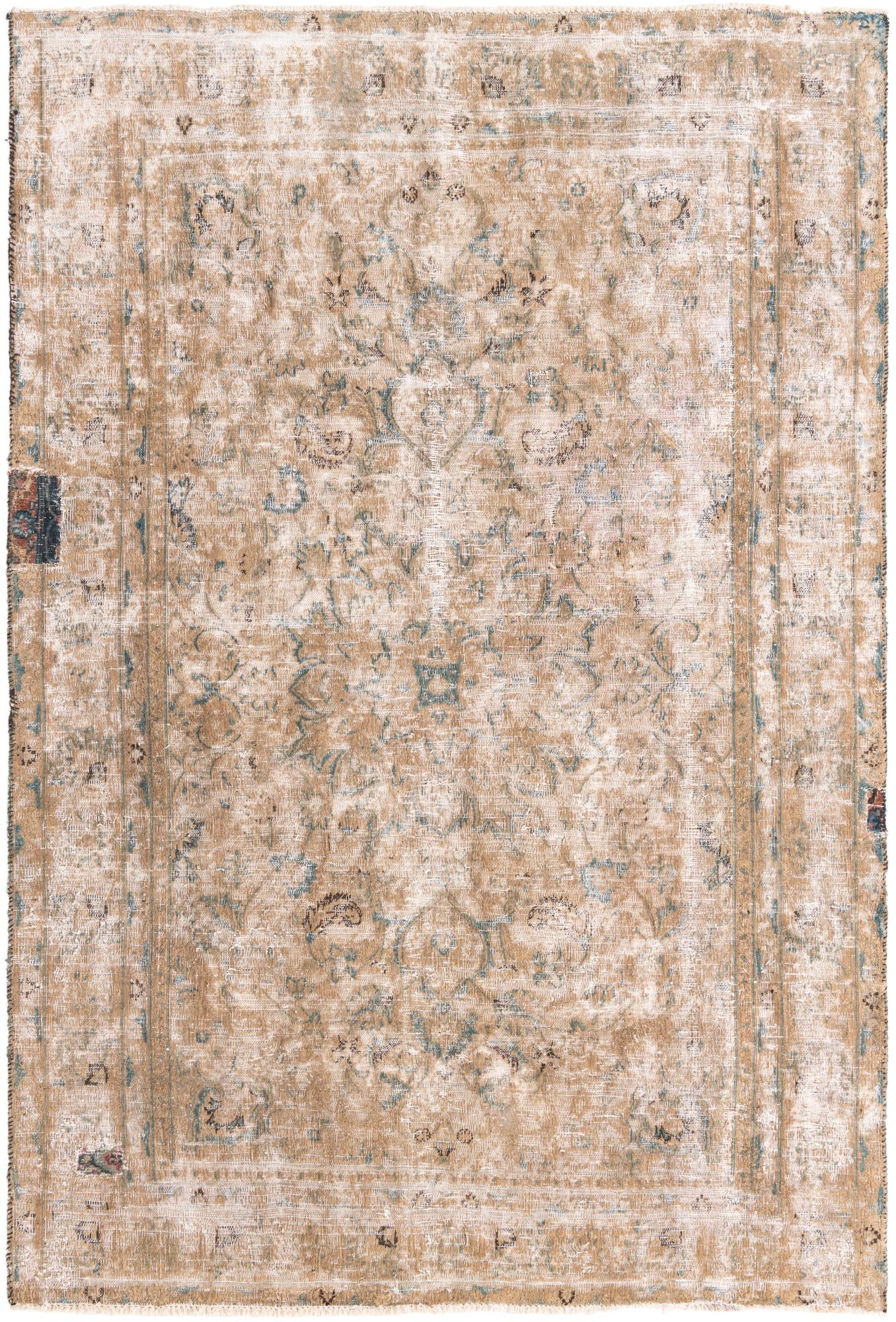6' 2 x 9' 3 Hand Knotted Ultra Vintage Persian Wool Rug