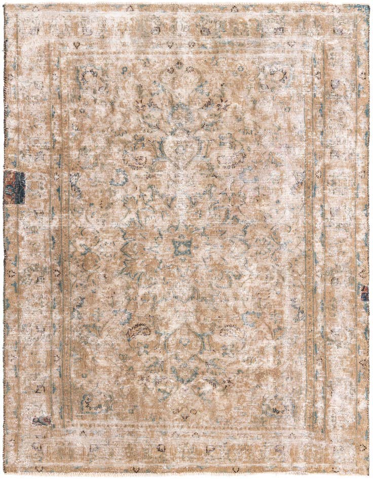 Detail image of 6' 2 x 9' 3 Hand Knotted Ultra Vintage Persian Wool Rug