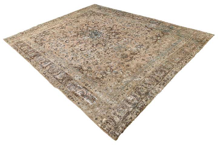 9' 1 x 11' 9 Hand Knotted Ultra Vintage Persian Wool Rug