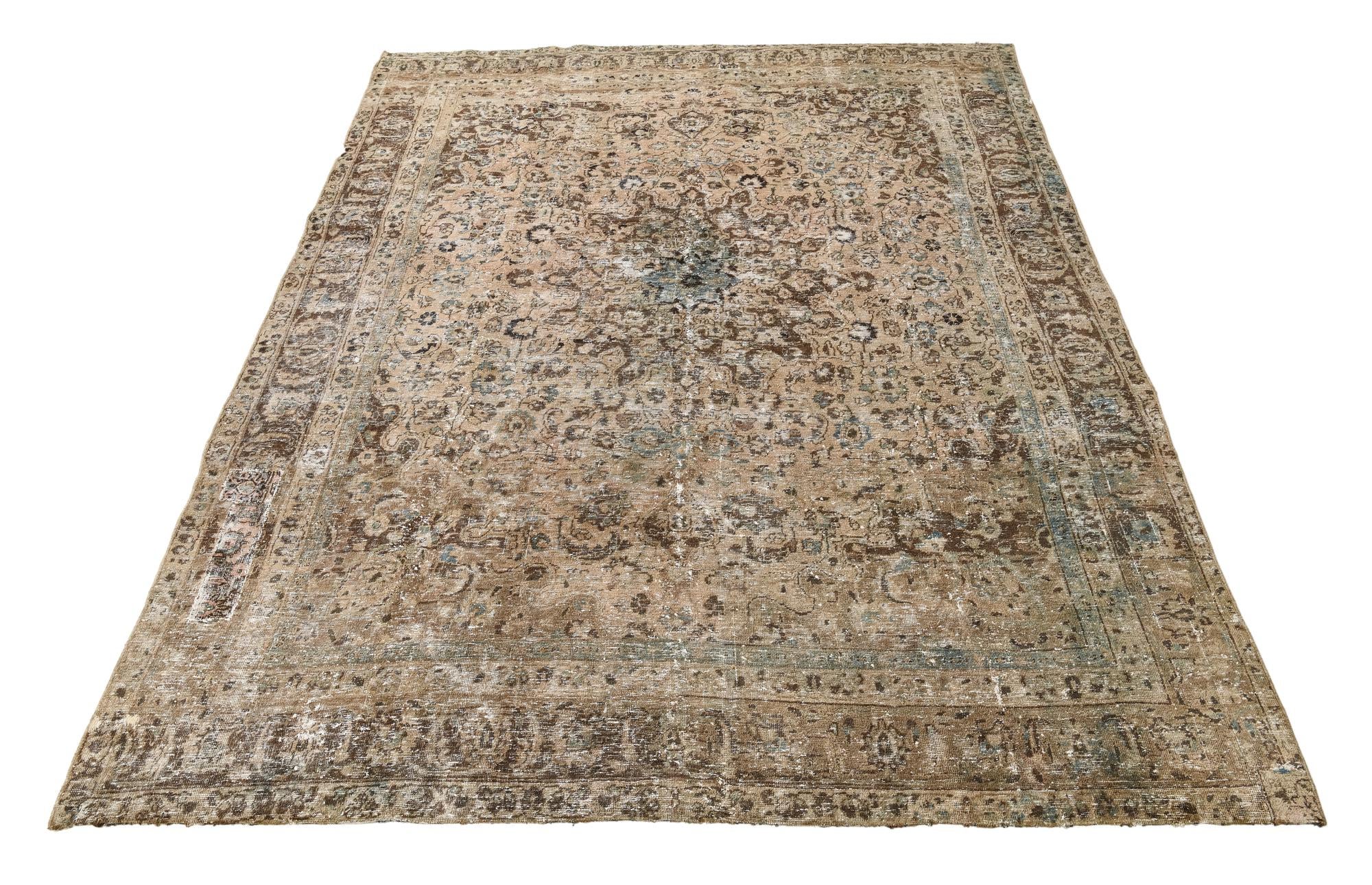 9' 1 x 11' 9 Hand Knotted Ultra Vintage Persian Wool Rug