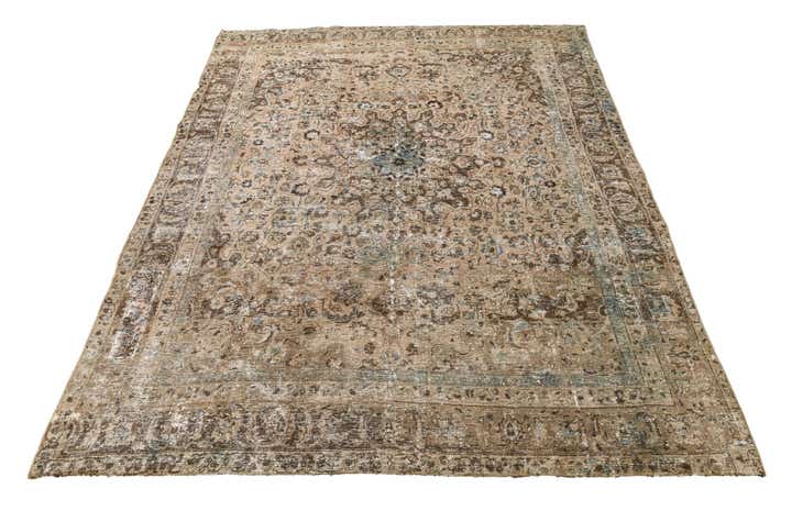 9' 1 x 11' 9 Hand Knotted Ultra Vintage Persian Wool Rug