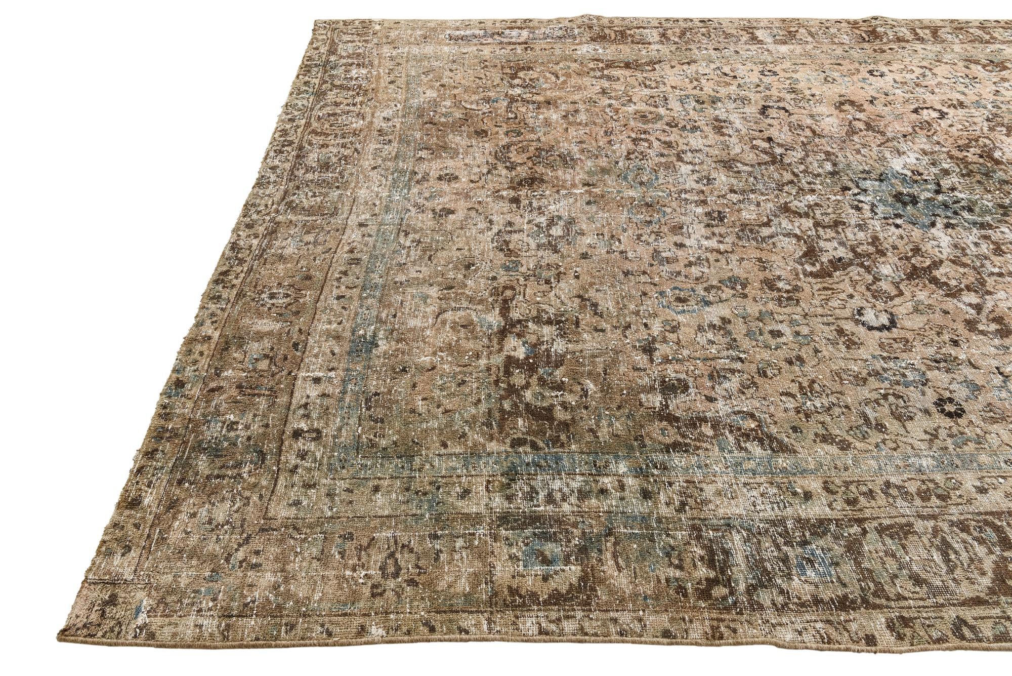 9' 1 x 11' 9 Hand Knotted Ultra Vintage Persian Wool Rug