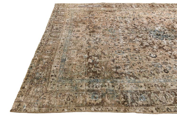 Detail image of 9' 1 x 11' 9 Hand Knotted Ultra Vintage Persian Wool Rug