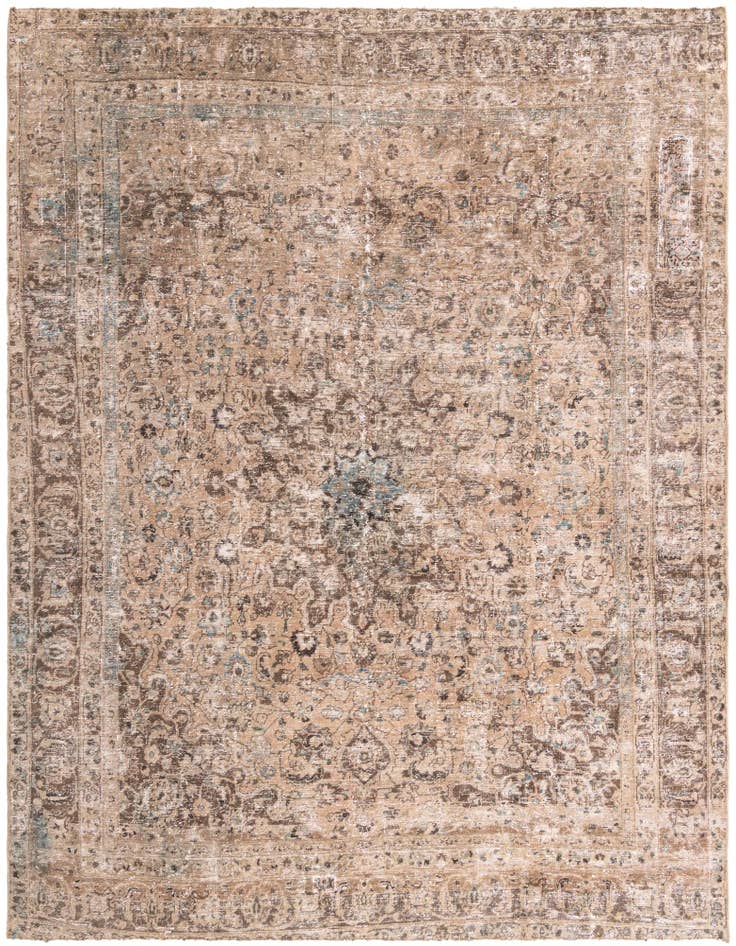 Detail image of 9' 1 x 11' 9 Hand Knotted Ultra Vintage Persian Wool Rug