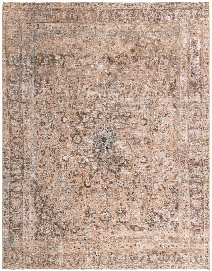 Detail image of 9' 1 x 11' 9 Hand Knotted Ultra Vintage Persian Wool Rug