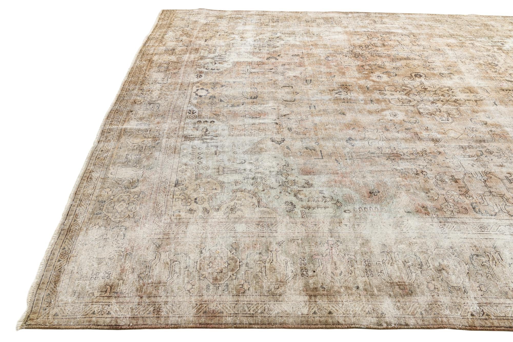 9' 10 x 12' 8 Hand Knotted Ultra Vintage Persian Wool Rug
