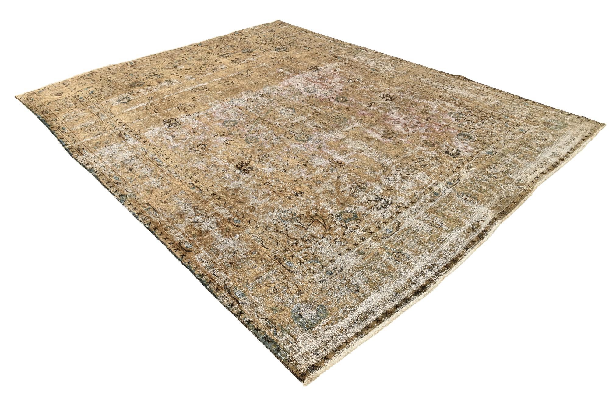 9' 5 x 12' 3 Hand Knotted Ultra Vintage Persian Wool Rug