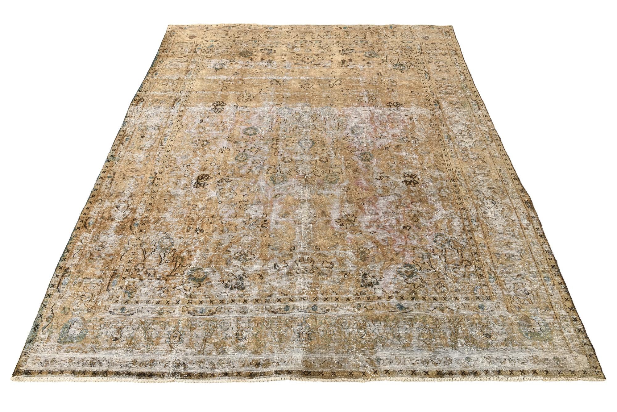 9' 5 x 12' 3 Hand Knotted Ultra Vintage Persian Wool Rug