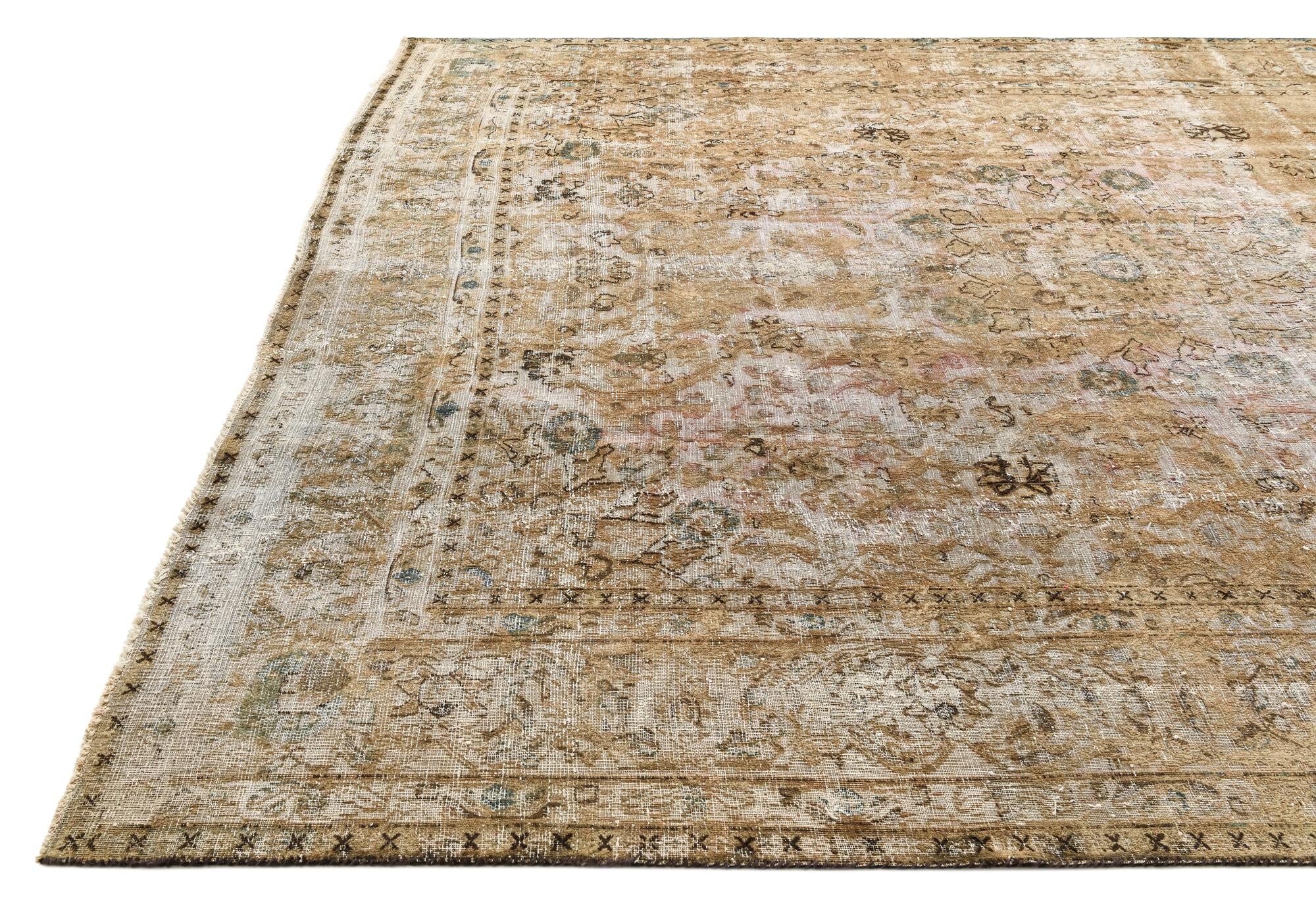9' 5 x 12' 3 Hand Knotted Ultra Vintage Persian Wool Rug