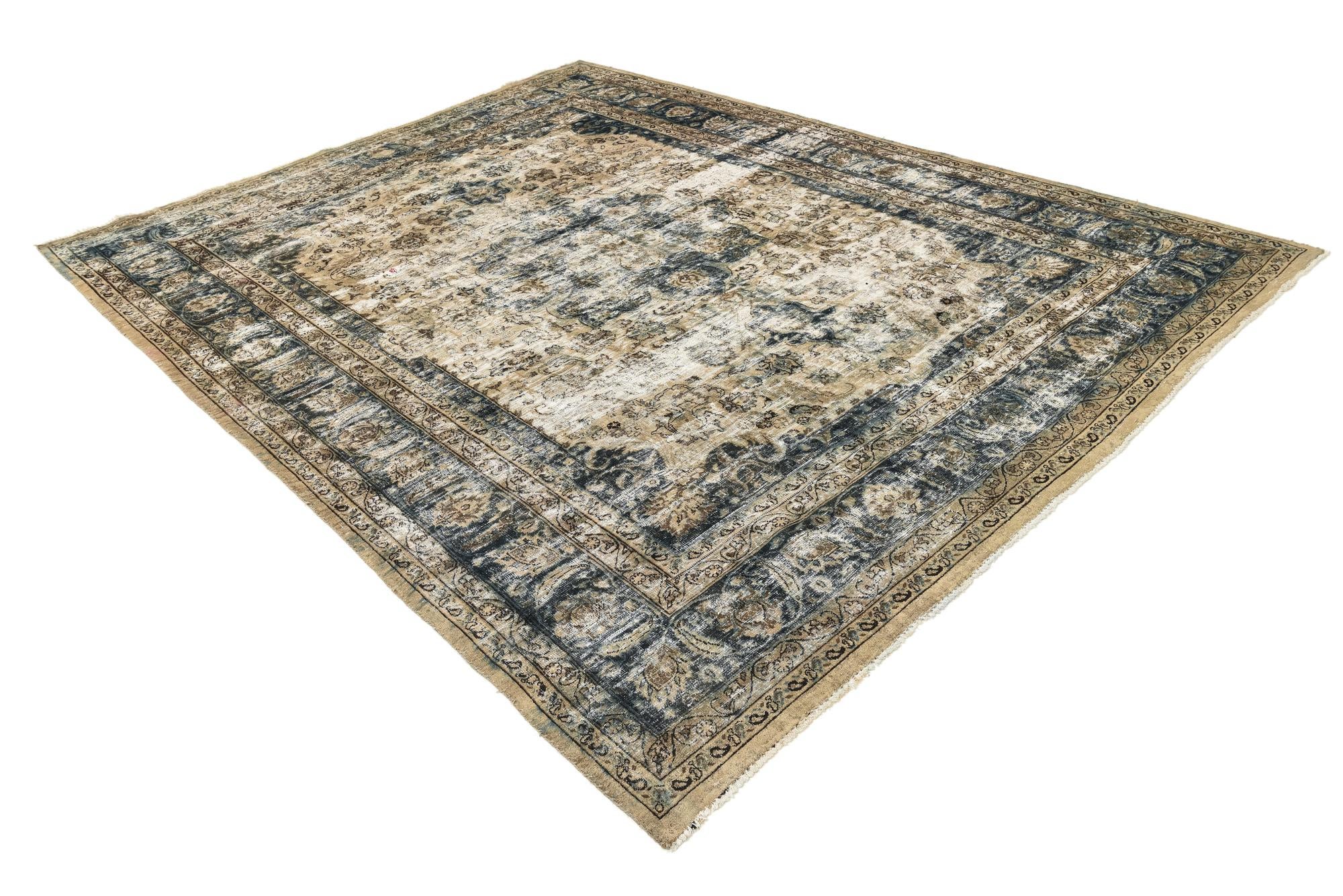 9' 7 x 12' 5 Hand Knotted Ultra Vintage Persian Wool Rug