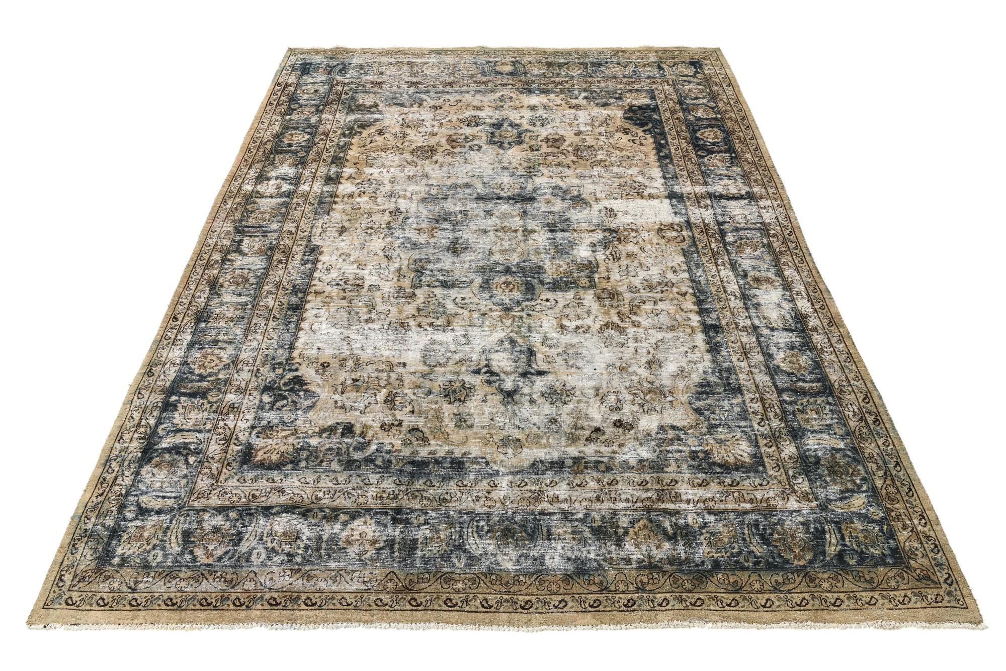 9' 7 x 12' 5 Hand Knotted Ultra Vintage Persian Wool Rug